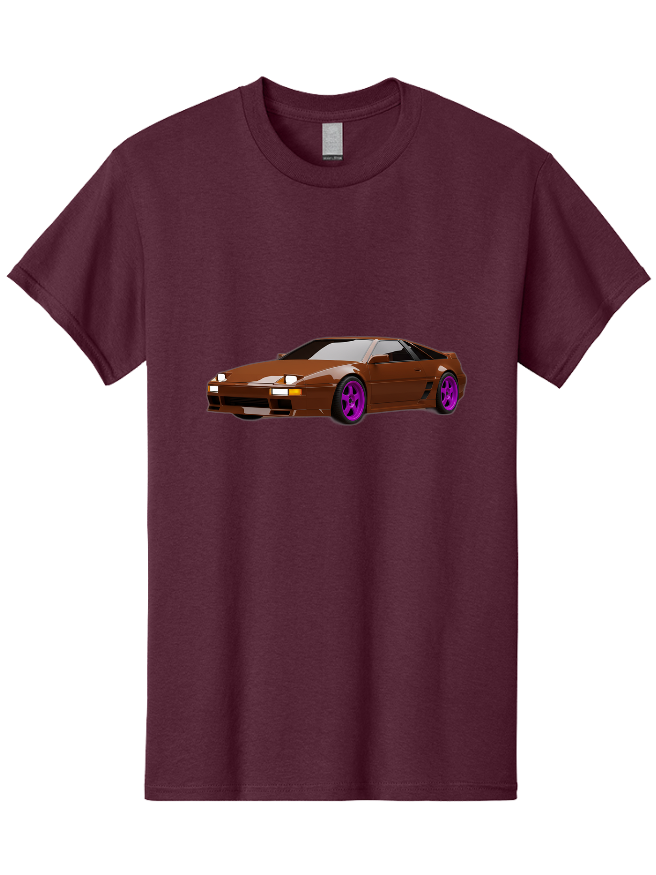 Ferrari-288-Gto-1 Men'S Graphic Tee, 100% Cotton, Comfortable Casual Summer Wear, Machine Washable, Ferrari 288 Gto, Sports Car, Luxury Vehicle, Sleek Design, Brown Finish, Purple Rims, High-Performance, Italian Supercar, Exotic Car Baa669