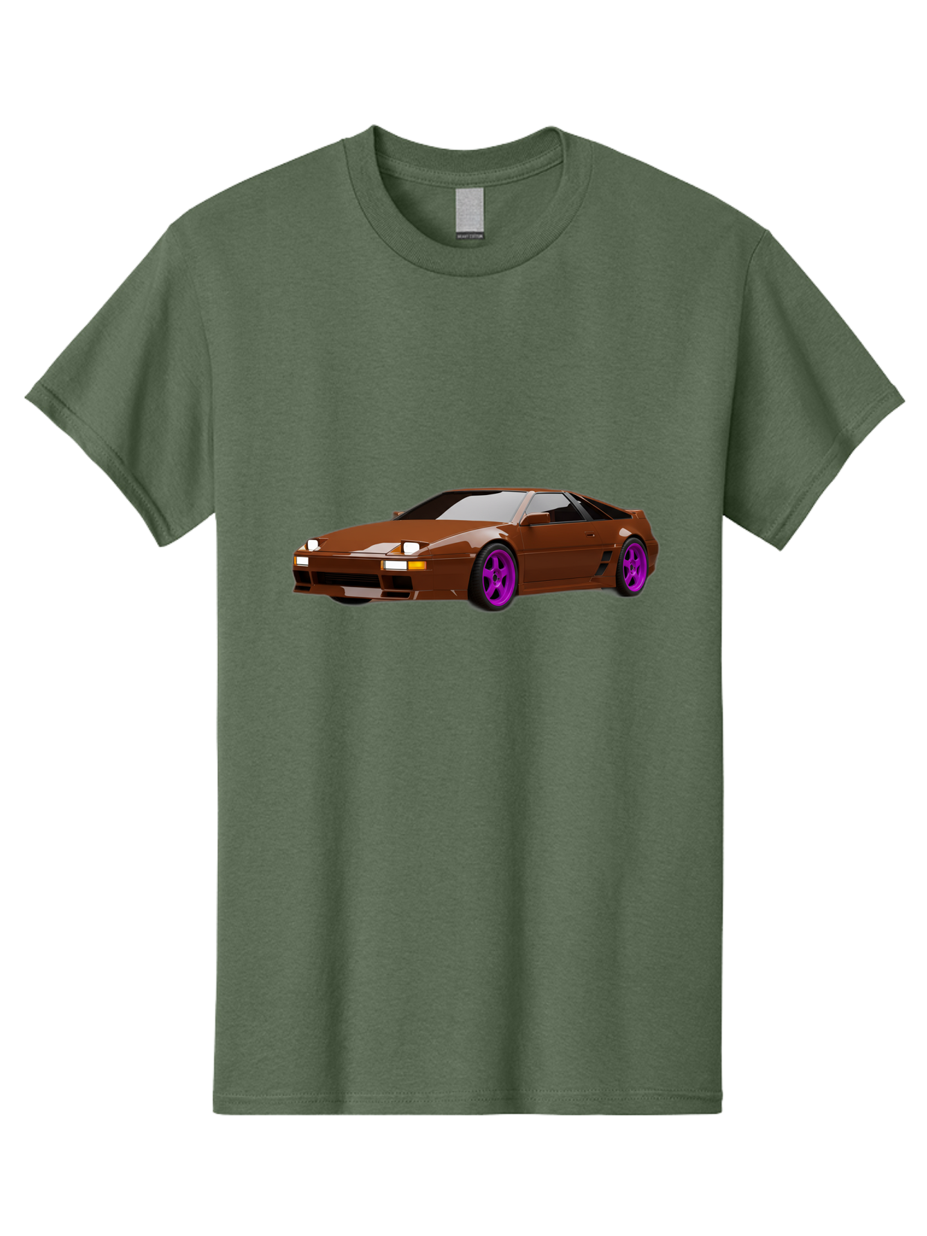 Ferrari-288-Gto-1 Men'S Graphic Tee, 100% Cotton, Comfortable Casual Summer Wear, Machine Washable, Ferrari 288 Gto, Sports Car, Luxury Vehicle, Sleek Design, Brown Finish, Purple Rims, High-Performance, Italian Supercar, Exotic Car Baa669