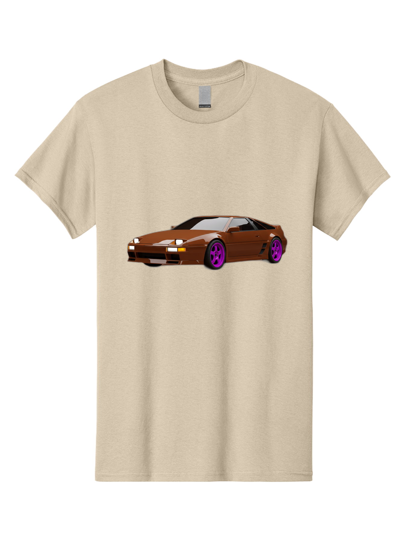 Ferrari-288-Gto-1 Men'S Graphic Tee, 100% Cotton, Comfortable Casual Summer Wear, Machine Washable, Ferrari 288 Gto, Sports Car, Luxury Vehicle, Sleek Design, Brown Finish, Purple Rims, High-Performance, Italian Supercar, Exotic Car Baa669