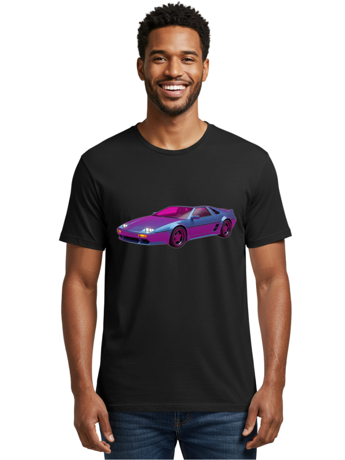 Ferrari-288-Gto Men'S Graphic Tee, 100% Cotton, Comfortable Casual Summer Wear, Machine Washable, Ferrari 288 Gto, Sports Car, Sleek Design, Vibrant Colors, Purple And Pink Gradient, Luxury Vehicle, High-Performance Car, Classic Ferrari Model, Baa670