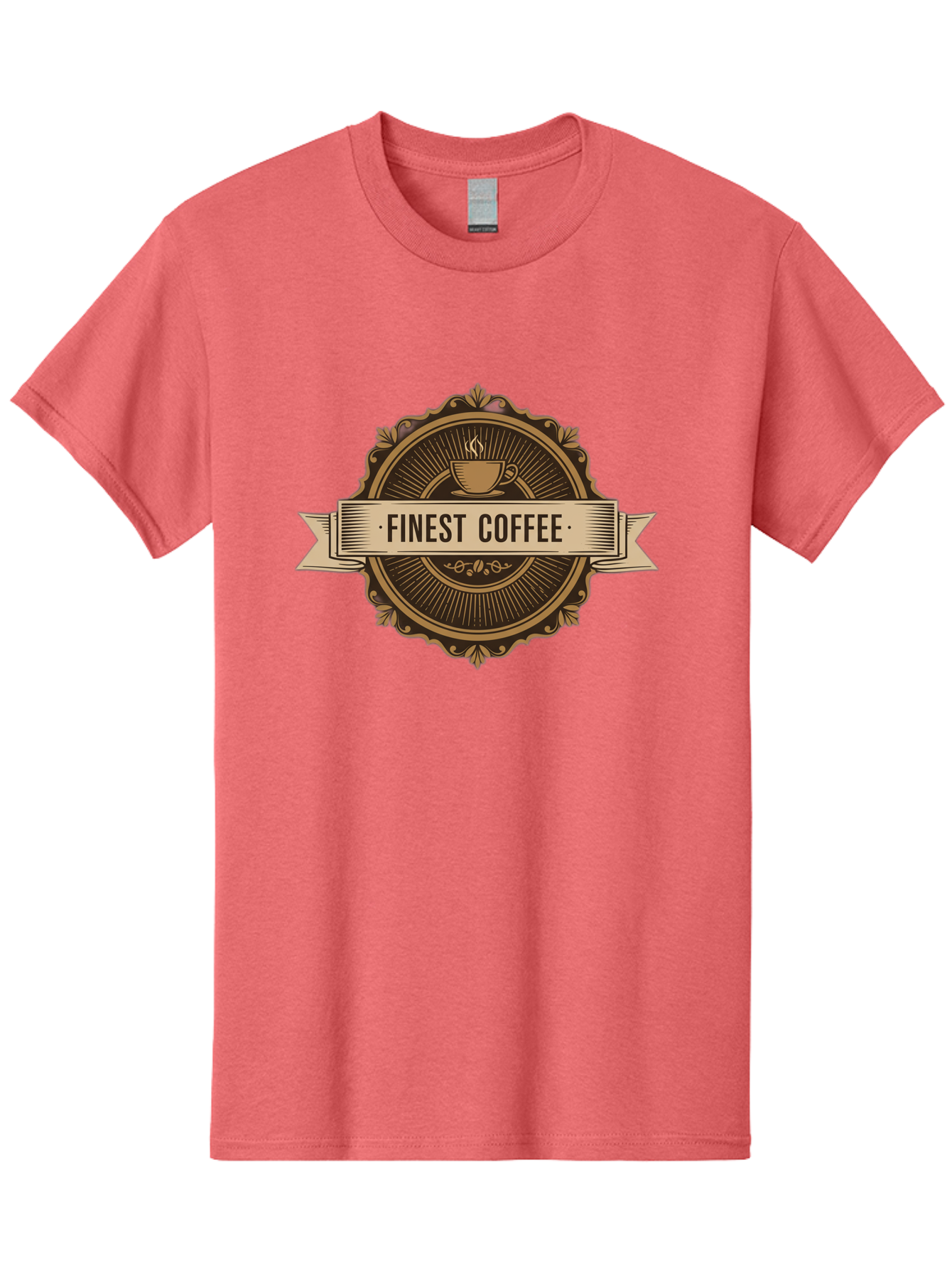 Finest-Coffee Men'S Graphic Tee, 100% Cotton, Comfortable Casual Summer Wear, Machine Washable, Finest Coffee, Coffee Logo, Gourmet Coffee, Vintage Coffee Label, Coffee Branding, Coffee Emblem, Coffee Badge Baa671