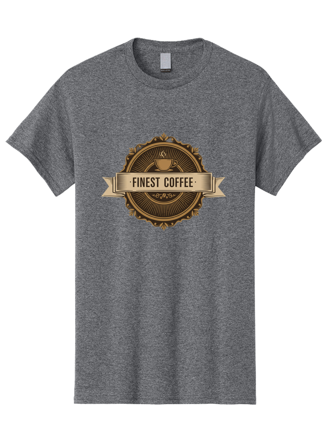 Finest-Coffee Men'S Graphic Tee, 100% Cotton, Comfortable Casual Summer Wear, Machine Washable, Finest Coffee, Coffee Logo, Gourmet Coffee, Vintage Coffee Label, Coffee Branding, Coffee Emblem, Coffee Badge Baa671