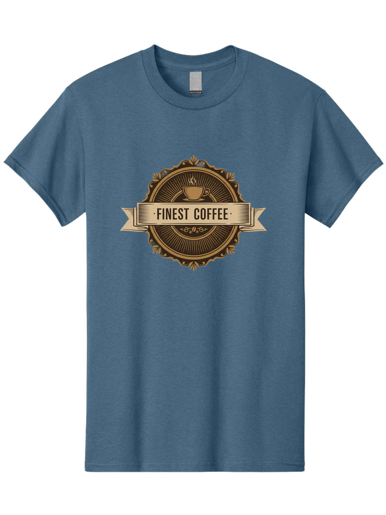 Finest-Coffee Men'S Graphic Tee, 100% Cotton, Comfortable Casual Summer Wear, Machine Washable, Finest Coffee, Coffee Logo, Gourmet Coffee, Vintage Coffee Label, Coffee Branding, Coffee Emblem, Coffee Badge Baa671