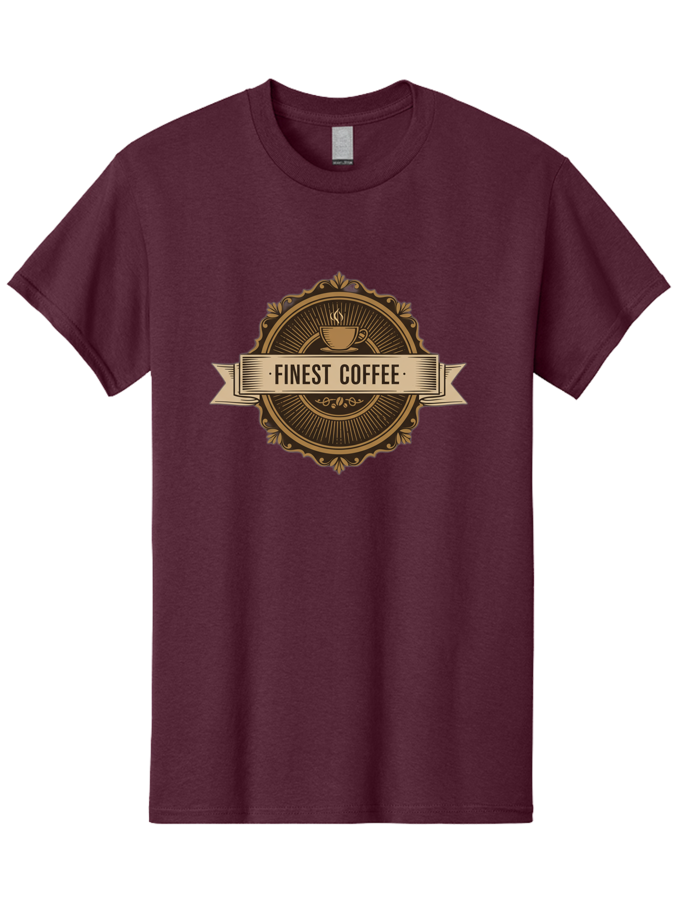 Finest-Coffee Men'S Graphic Tee, 100% Cotton, Comfortable Casual Summer Wear, Machine Washable, Finest Coffee, Coffee Logo, Gourmet Coffee, Vintage Coffee Label, Coffee Branding, Coffee Emblem, Coffee Badge Baa671