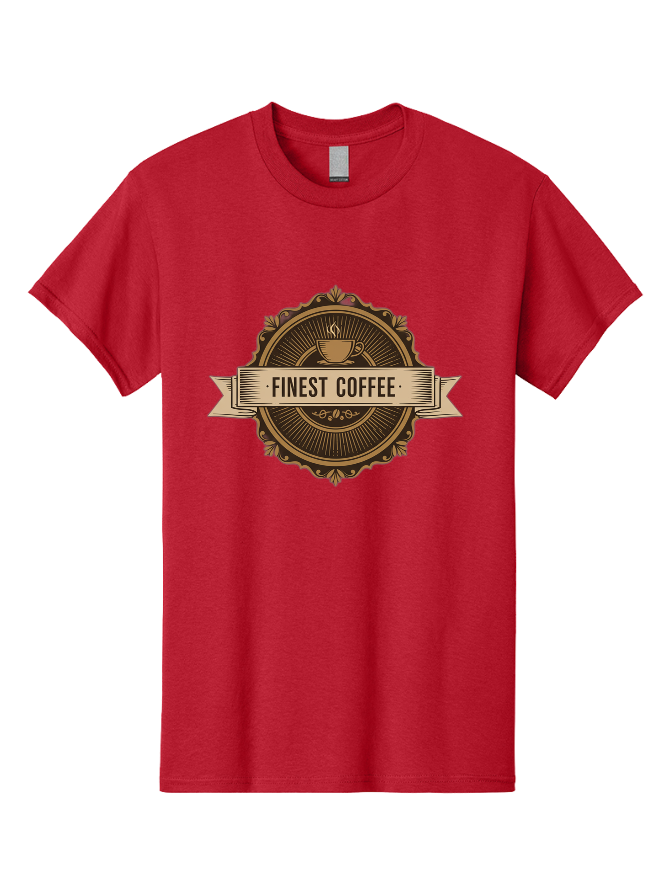 Finest-Coffee Men'S Graphic Tee, 100% Cotton, Comfortable Casual Summer Wear, Machine Washable, Finest Coffee, Coffee Logo, Gourmet Coffee, Vintage Coffee Label, Coffee Branding, Coffee Emblem, Coffee Badge Baa671
