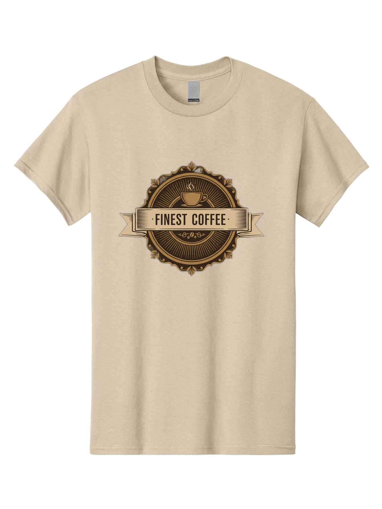 Finest-Coffee Men'S Graphic Tee, 100% Cotton, Comfortable Casual Summer Wear, Machine Washable, Finest Coffee, Coffee Logo, Gourmet Coffee, Vintage Coffee Label, Coffee Branding, Coffee Emblem, Coffee Badge Baa671