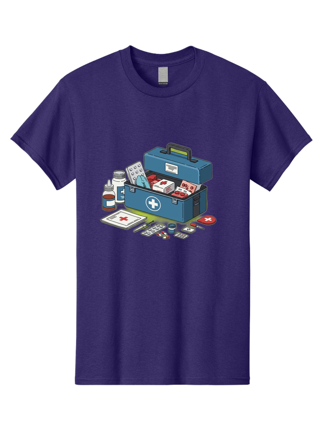 First-Aid-Kit-1 Men'S Graphic Tee, 100% Cotton, Comfortable Casual Summer Wear, Machine Washable, First Aid Kit, Medical Supplies, Emergency Response, Health Care, Wound Care, Medications, Medical Equipment, Emergency Preparedness Baa672
