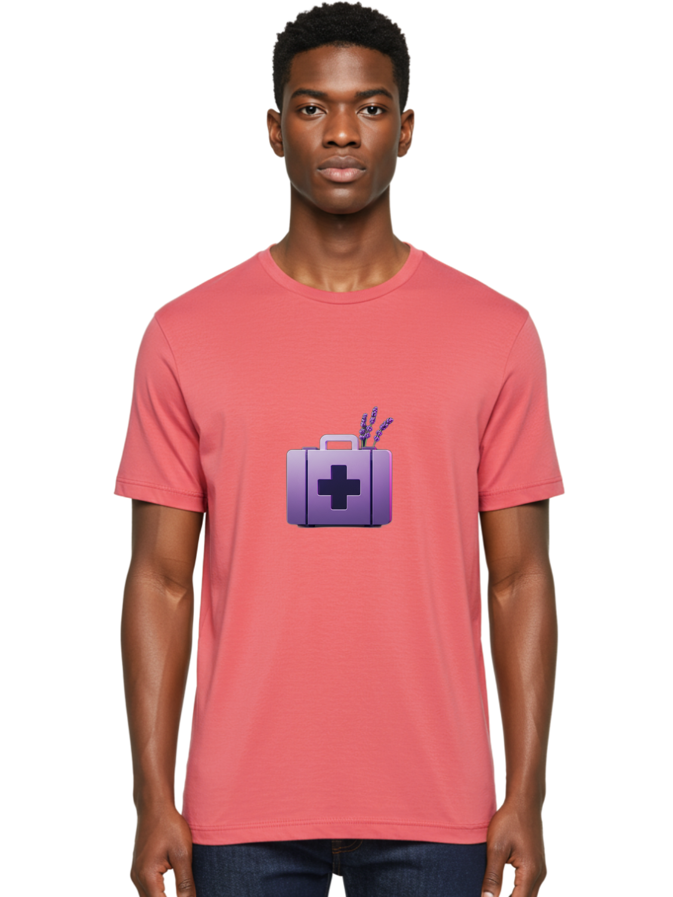 First-Aid-Kit-4 Men'S Graphic Tee, 100% Cotton, Comfortable Casual Summer Wear, Machine Washable, First Aid Kit, Medical Cross, Lavender Flowers, Natural Remedies, Health And Wellness, Alternative Medicine, Calming Effects, Herbal Therapy Baa678