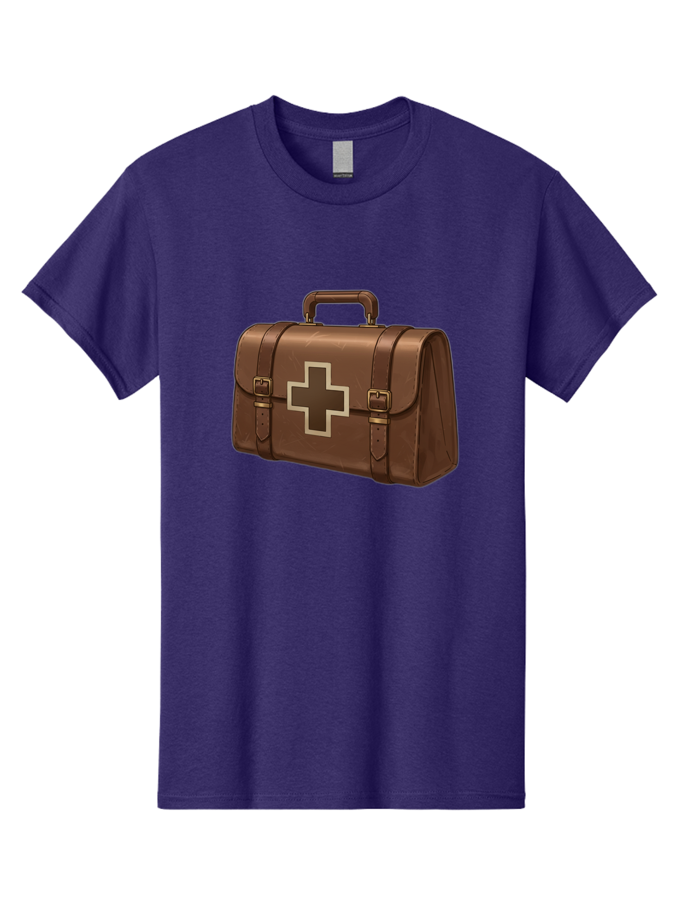 First-Aid-Kit-6 Men'S Graphic Tee, 100% Cotton, Comfortable Casual Summer Wear, Machine Washable, Brown Leather First Aid Kit, Medical Bag, Red Cross Symbol, Emergency Supplies, Healthcare Equipment, Medical Care Baa680