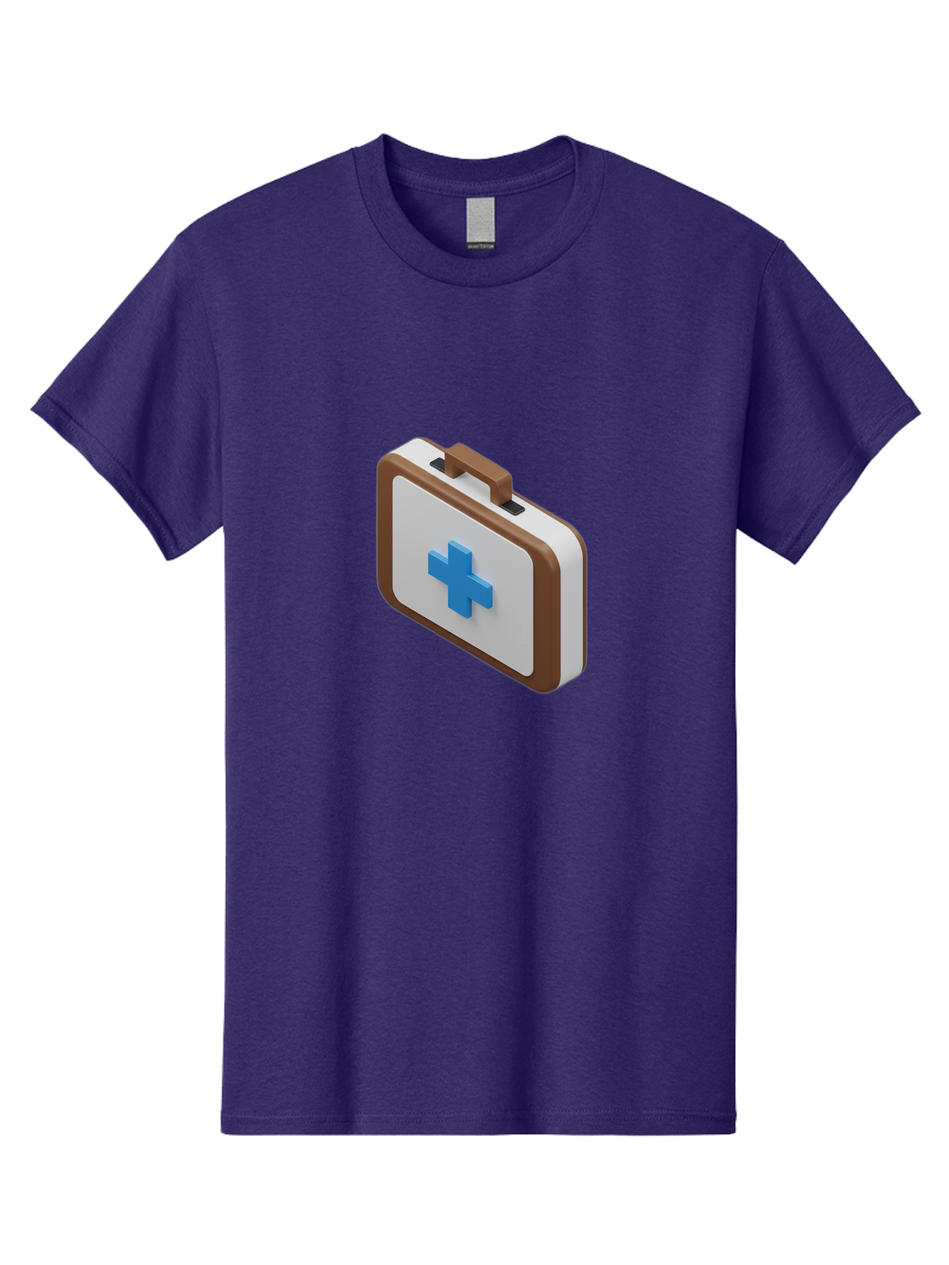First-Aid-Kit-7 Men'S Graphic Tee, 100% Cotton, Comfortable Casual Summer Wear, Machine Washable, First Aid Kit, Medical Supplies, Health Care, Emergency Preparedness, Blue Cross Symbol, Brown Handle, White Case, Medical Emergency, Baa681