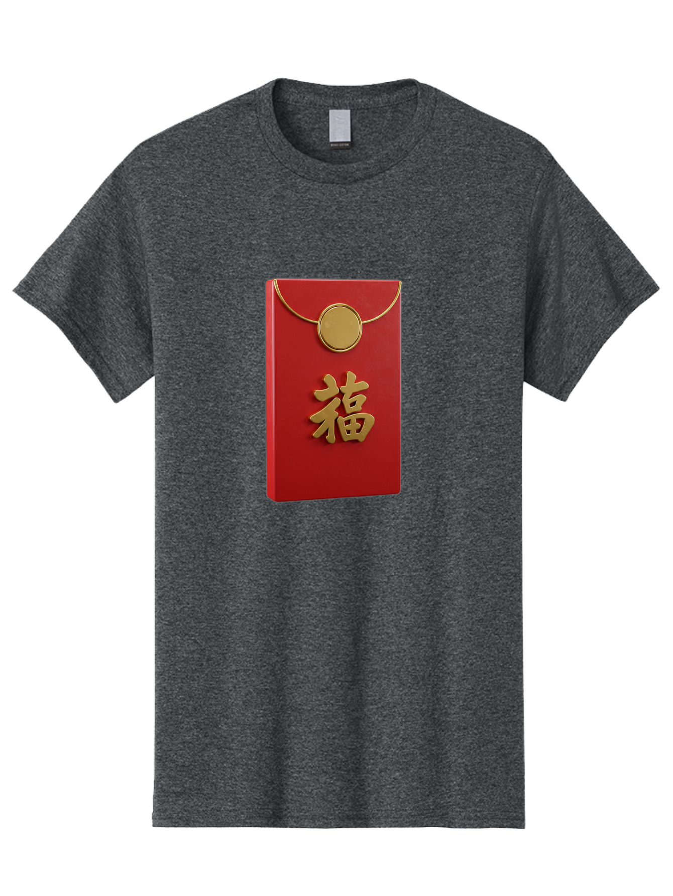 Fu-1 Men'S Graphic Tee, 100% Cotton, Comfortable Casual Summer Wear, Machine Washable, Red Envelope With Gold Seal, Gold Character Fu, Chinese New Year, Lucky Money, Prosperity Symbol, Cultural Heritage, Traditional Gift Baa693