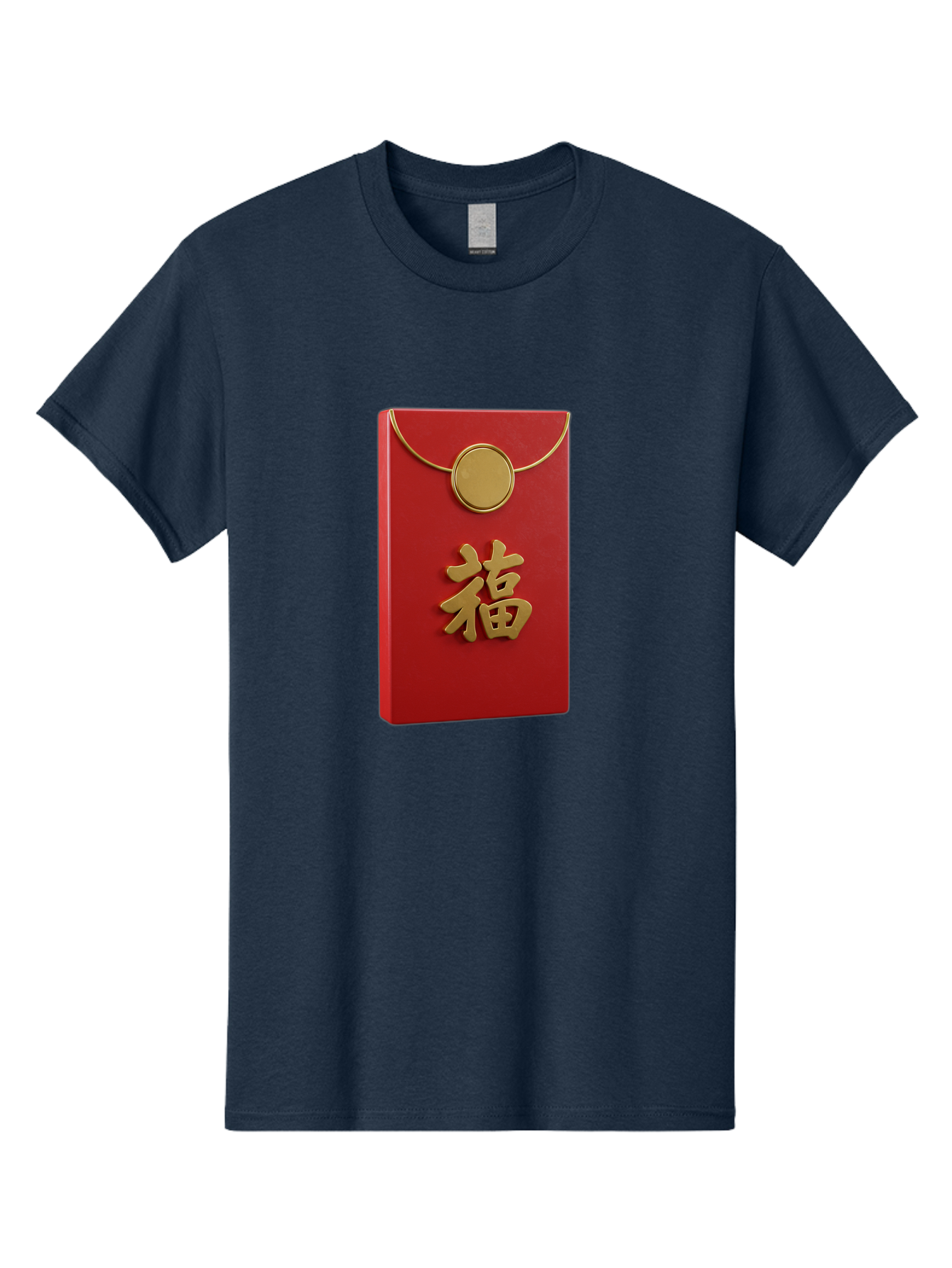 Fu-1 Men'S Graphic Tee, 100% Cotton, Comfortable Casual Summer Wear, Machine Washable, Red Envelope With Gold Seal, Gold Character Fu, Chinese New Year, Lucky Money, Prosperity Symbol, Cultural Heritage, Traditional Gift Baa693