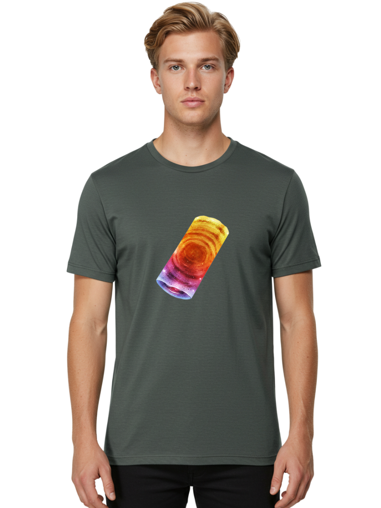 Galaxy-Dosa Men'S Graphic Tee, 100% Cotton, Comfortable Casual Summer Wear, Machine Washable, Cinnamon Swirl Pastry, Sweet Treat, Baked Goods, Delicious Dessert, Swirly Design, Orange And Purple Hues, Sweet Aroma, Tasty Pastry Baa706