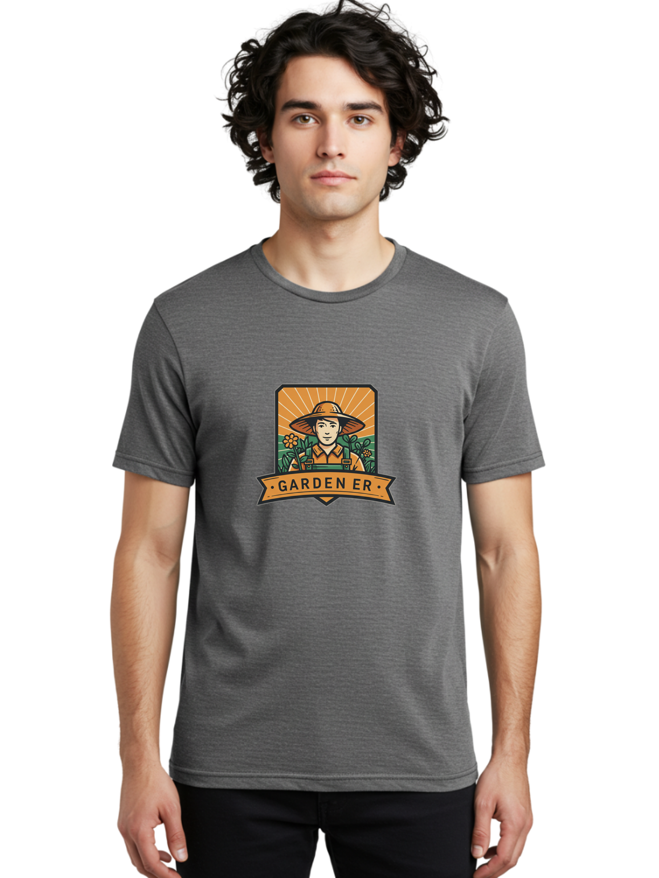 Garden-Er Men'S Graphic Tee, 100% Cotton, Comfortable Casual Summer Wear, Machine Washable, Gardener With Hat, Gardening Tools, Flowers In Bloom, Sun Rising, Gardening Lifestyle, Outdoor Activities, Gardening Logo, Eco-Friendly Gardening Baa709