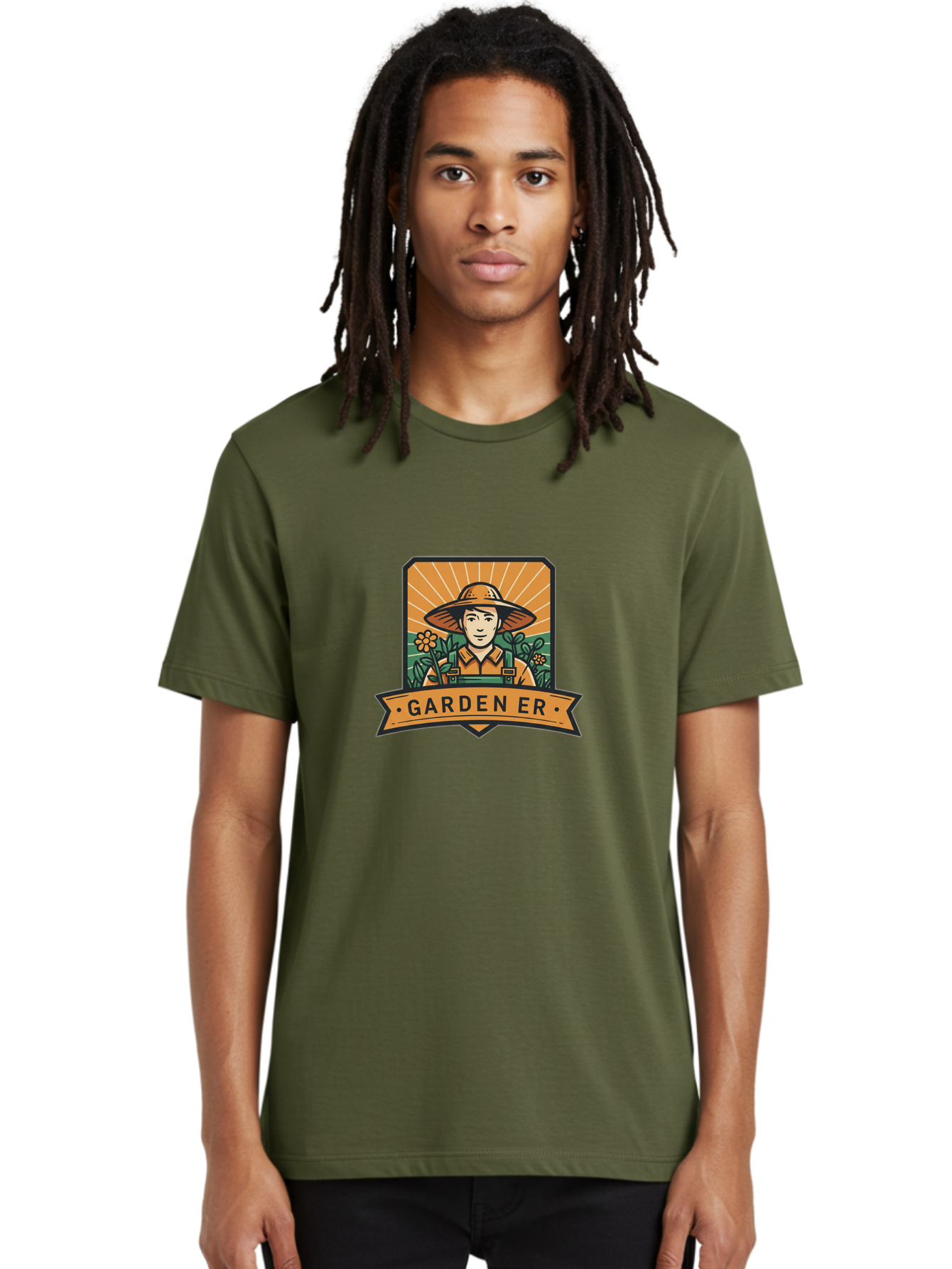 Garden-Er Men'S Graphic Tee, 100% Cotton, Comfortable Casual Summer Wear, Machine Washable, Gardener With Hat, Gardening Tools, Flowers In Bloom, Sun Rising, Gardening Lifestyle, Outdoor Activities, Gardening Logo, Eco-Friendly Gardening Baa709