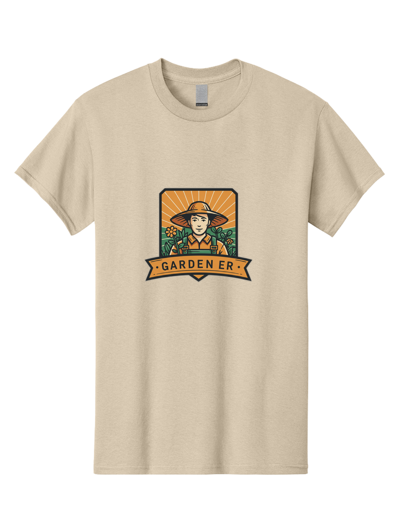 Garden-Er Men'S Graphic Tee, 100% Cotton, Comfortable Casual Summer Wear, Machine Washable, Gardener With Hat, Gardening Tools, Flowers In Bloom, Sun Rising, Gardening Lifestyle, Outdoor Activities, Gardening Logo, Eco-Friendly Gardening Baa709
