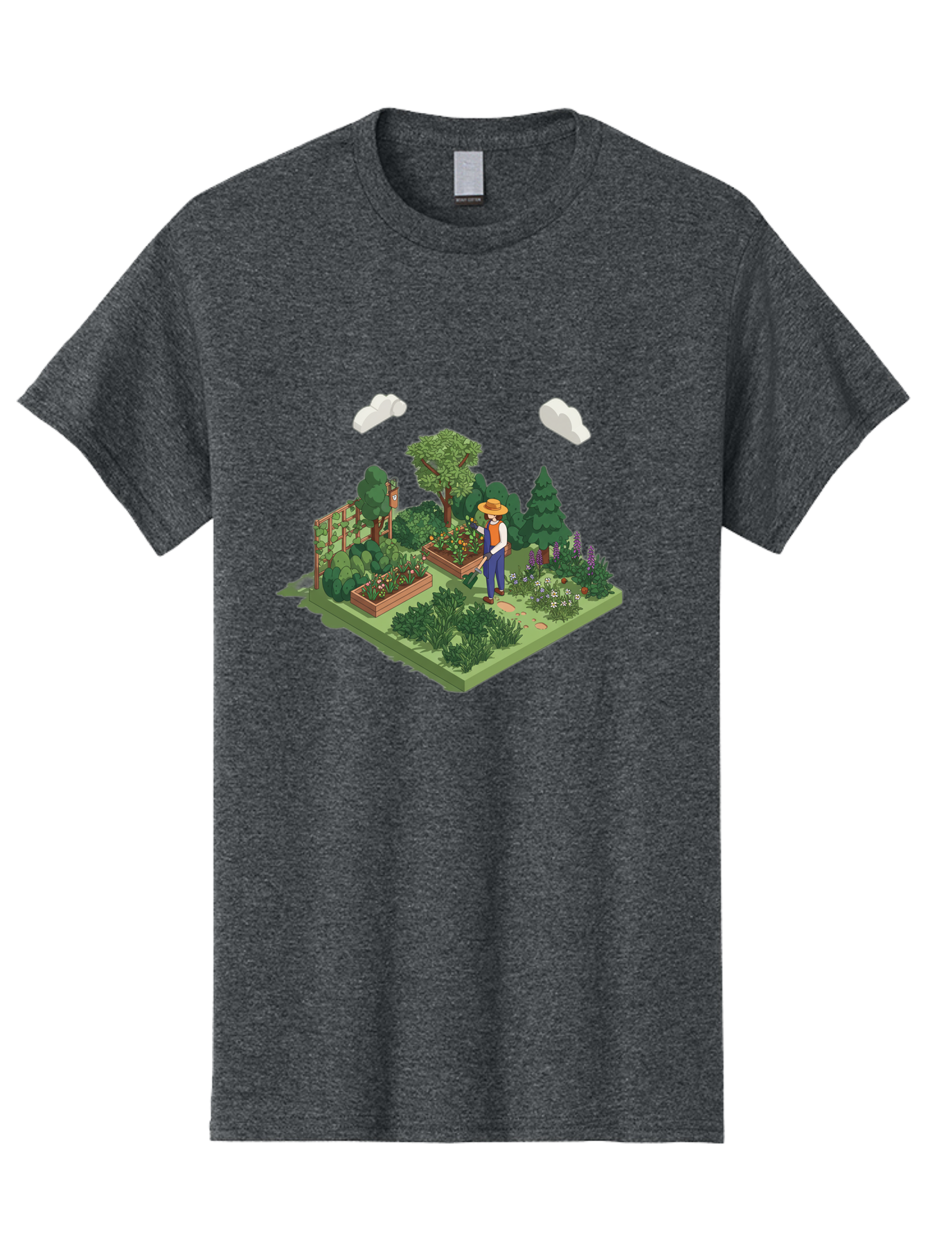 Gardener-In-Garden Men'S Graphic Tee, 100% Cotton, Comfortable Casual Summer Wear, Machine Washable, Gardener Tending Plants, Lush Greenery, Vibrant Flowers, Serene Atmosphere, Gardening Activities, Outdoor Space, Cultivating Nature, Baa715