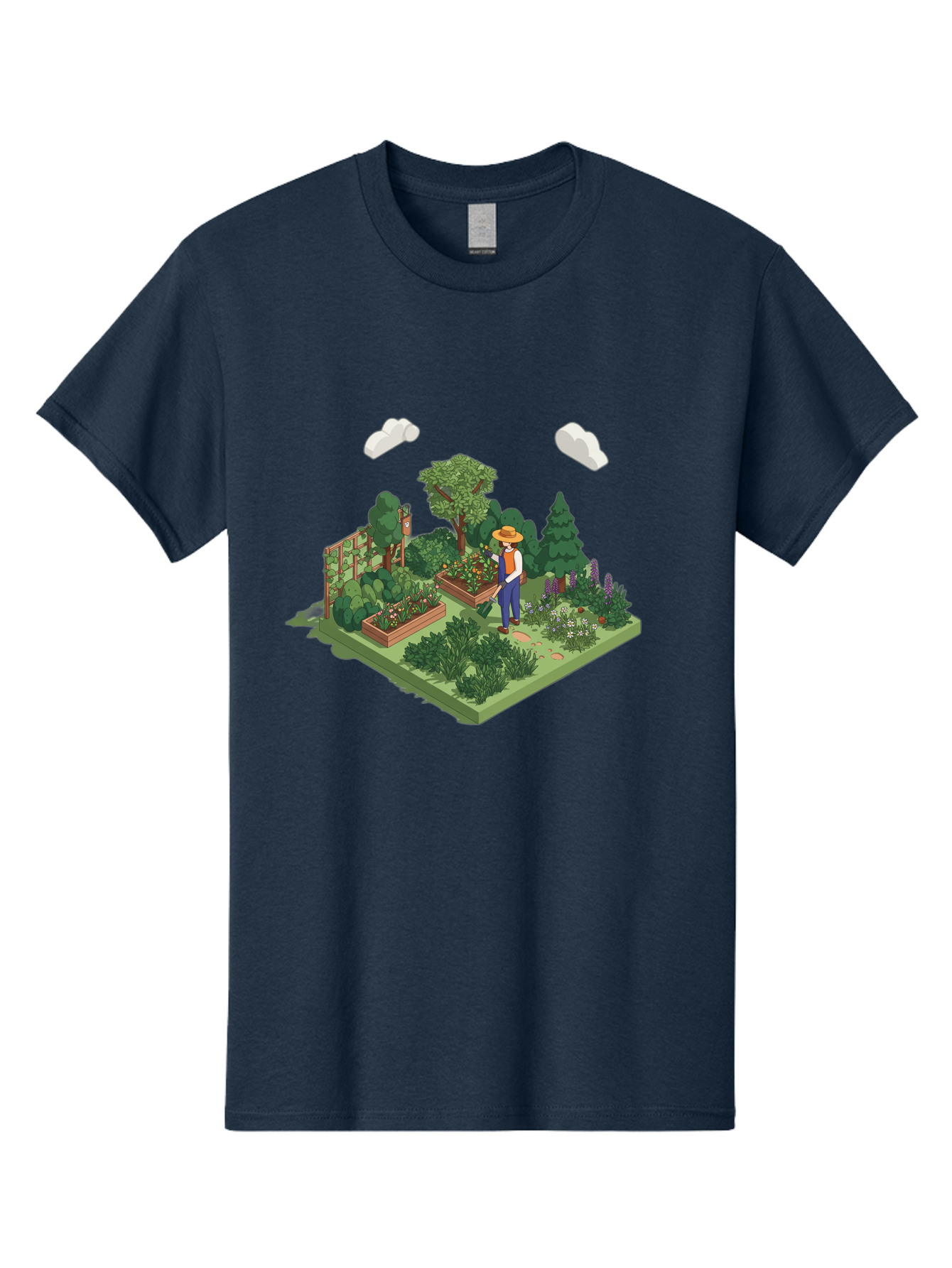 Gardener-In-Garden Men'S Graphic Tee, 100% Cotton, Comfortable Casual Summer Wear, Machine Washable, Gardener Tending Plants, Lush Greenery, Vibrant Flowers, Serene Atmosphere, Gardening Activities, Outdoor Space, Cultivating Nature, Baa715