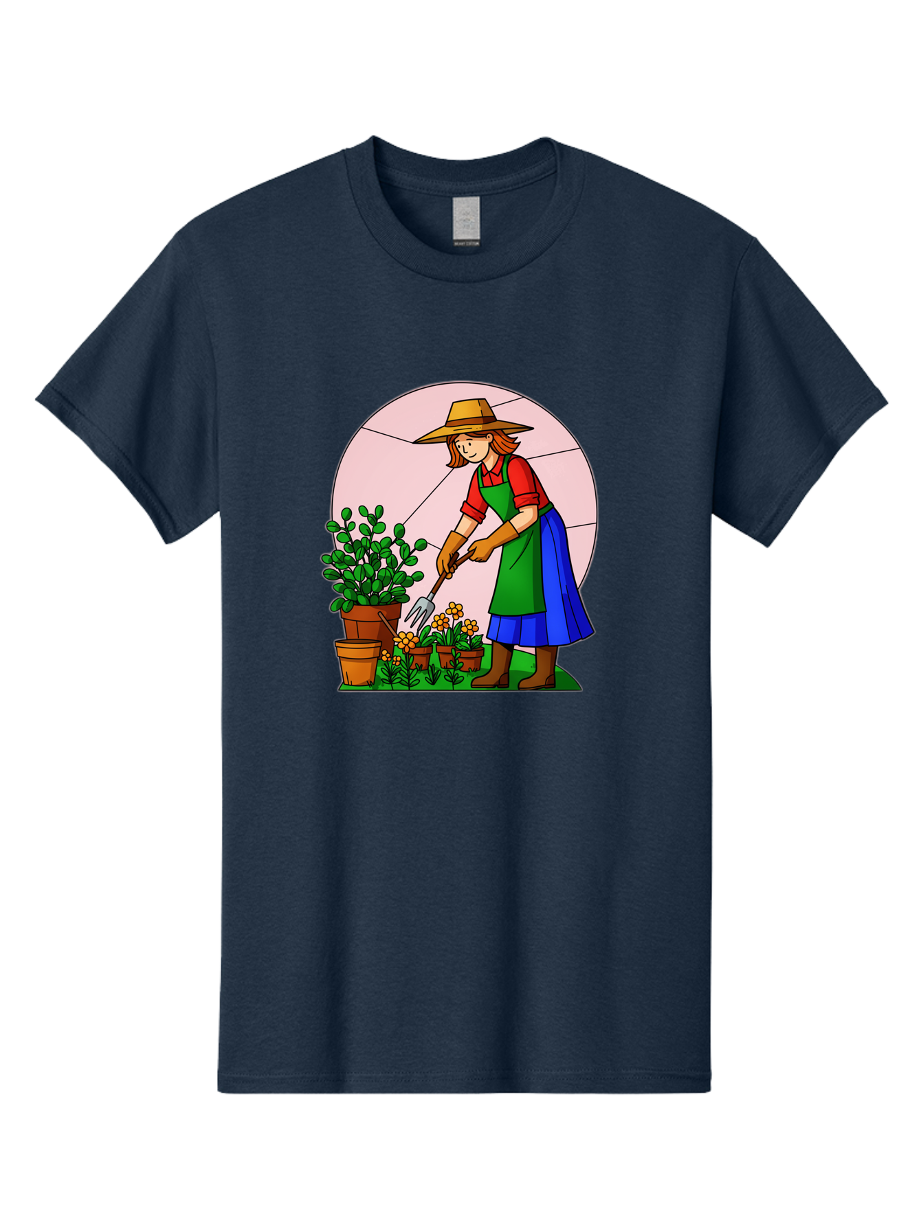 Gardener-Tending-Plants Men'S Graphic Tee, 100% Cotton, Comfortable Casual Summer Wear, Machine Washable, Gardening, Woman Gardening, Tending Potted Plants, Cactus, Flowers, Gardening Tools, Outdoor Activity, Nurturing Plants, Baa716