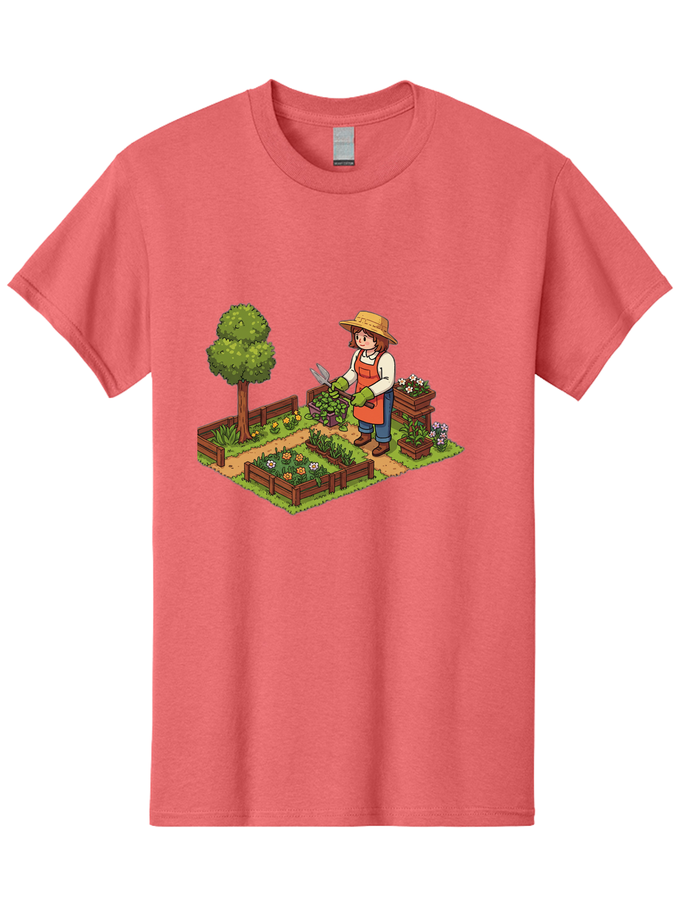 Gardener Men'S Graphic Tee, 100% Cotton, Comfortable Casual Summer Wear, Machine Washable, Gardening, Flower Gardening, Gardening Tools, Gardening Apron, Gardening Hat, Gardening Gloves, Potted Plants, Gardening Scenery, Serene Garden, Baa720