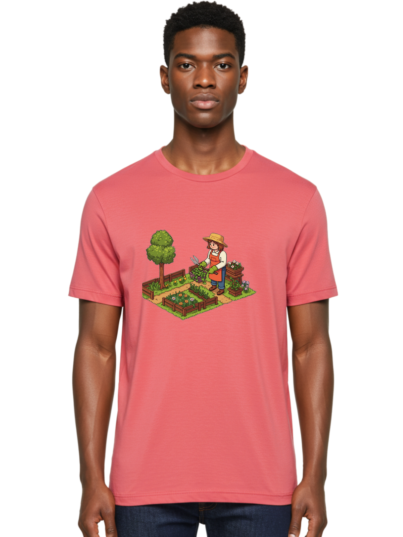 Gardener Men'S Graphic Tee, 100% Cotton, Comfortable Casual Summer Wear, Machine Washable, Gardening, Flower Gardening, Gardening Tools, Gardening Apron, Gardening Hat, Gardening Gloves, Potted Plants, Gardening Scenery, Serene Garden, Baa720