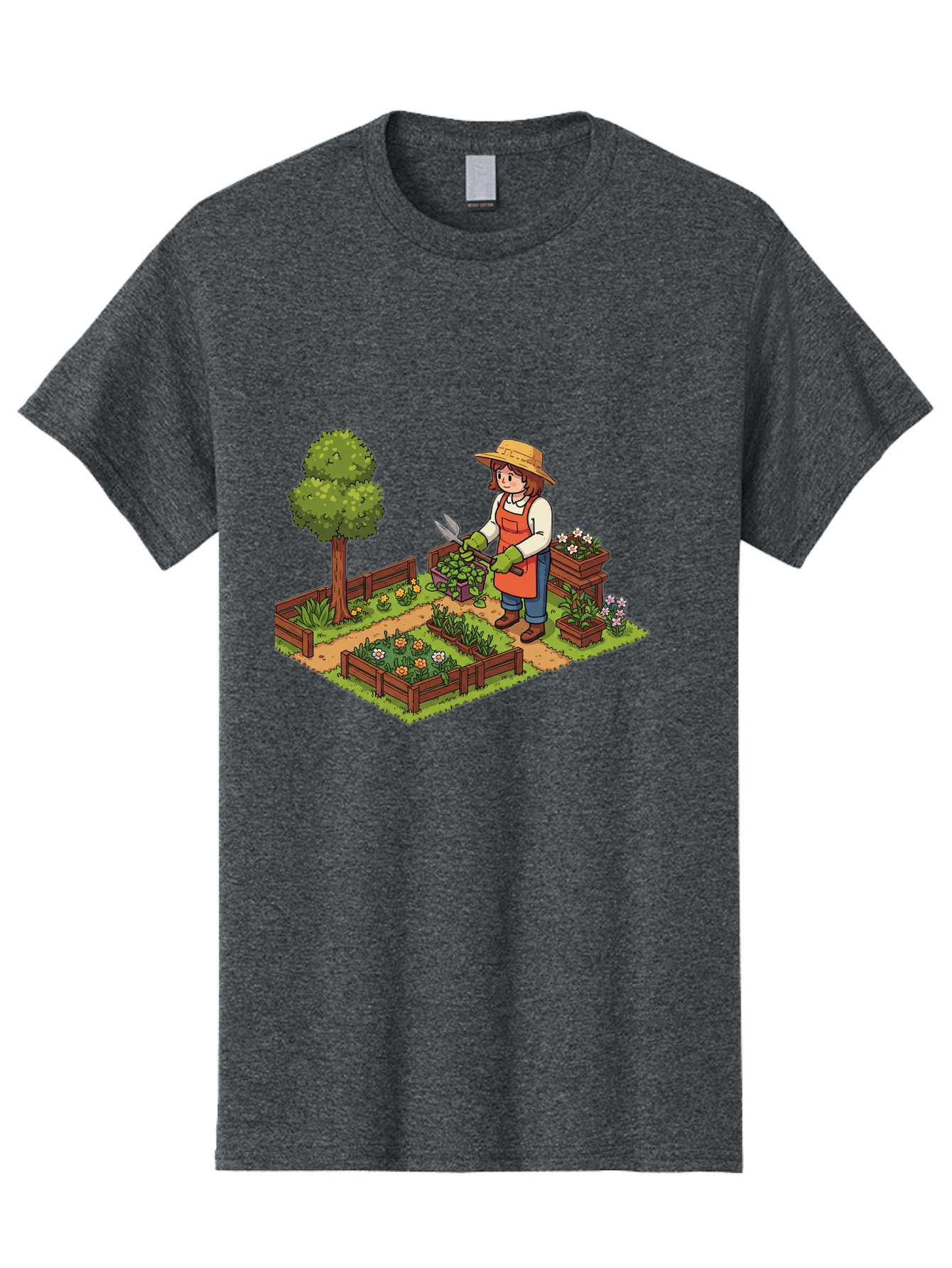 Gardener Men'S Graphic Tee, 100% Cotton, Comfortable Casual Summer Wear, Machine Washable, Gardening, Flower Gardening, Gardening Tools, Gardening Apron, Gardening Hat, Gardening Gloves, Potted Plants, Gardening Scenery, Serene Garden, Baa720