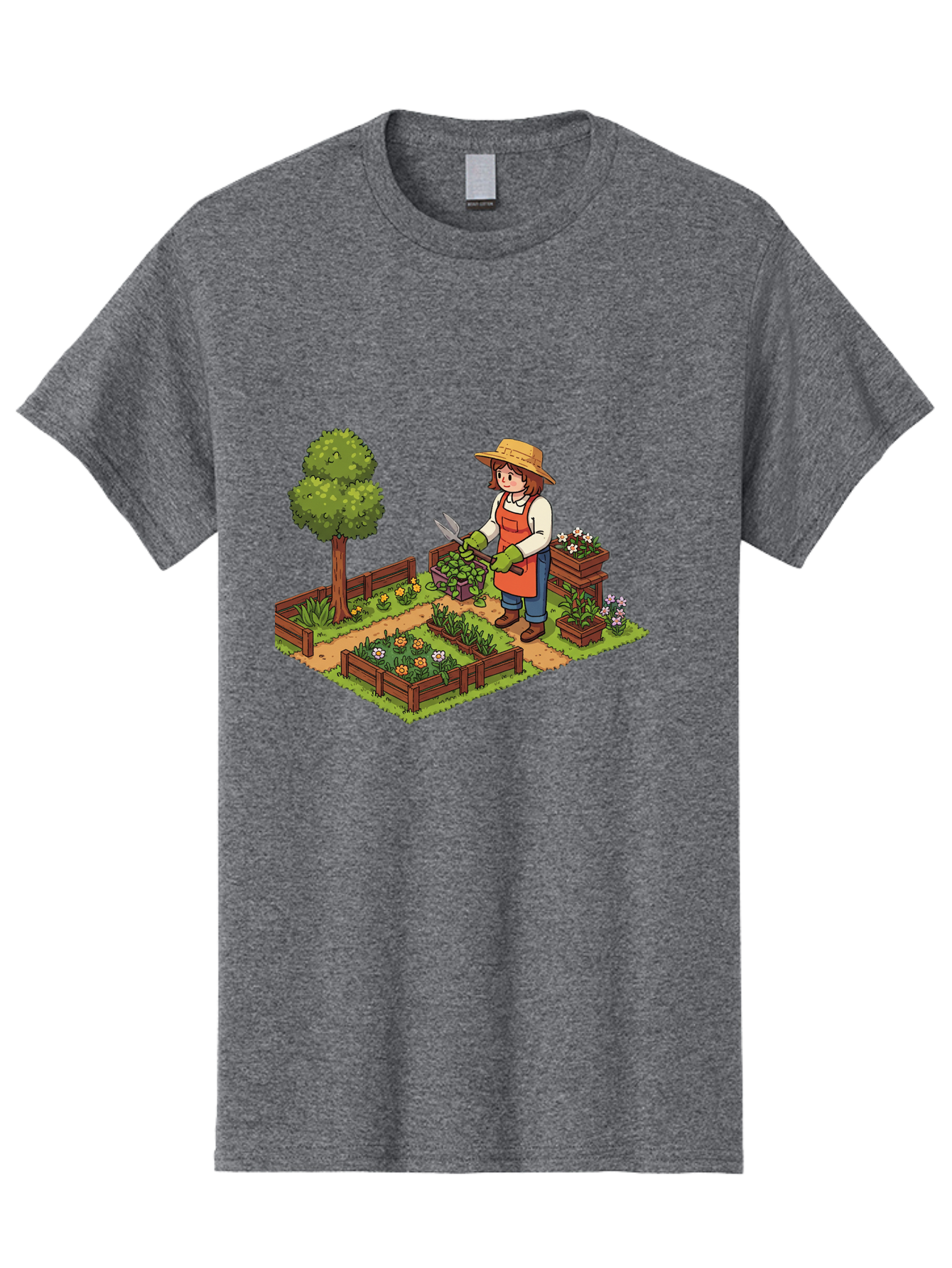 Gardener Men'S Graphic Tee, 100% Cotton, Comfortable Casual Summer Wear, Machine Washable, Gardening, Flower Gardening, Gardening Tools, Gardening Apron, Gardening Hat, Gardening Gloves, Potted Plants, Gardening Scenery, Serene Garden, Baa720