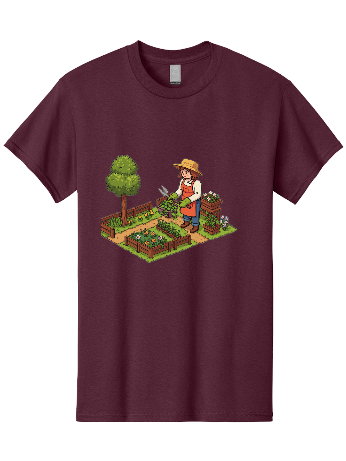 Gardener Men'S Graphic Tee, 100% Cotton, Comfortable Casual Summer Wear, Machine Washable, Gardening, Flower Gardening, Gardening Tools, Gardening Apron, Gardening Hat, Gardening Gloves, Potted Plants, Gardening Scenery, Serene Garden, Baa720