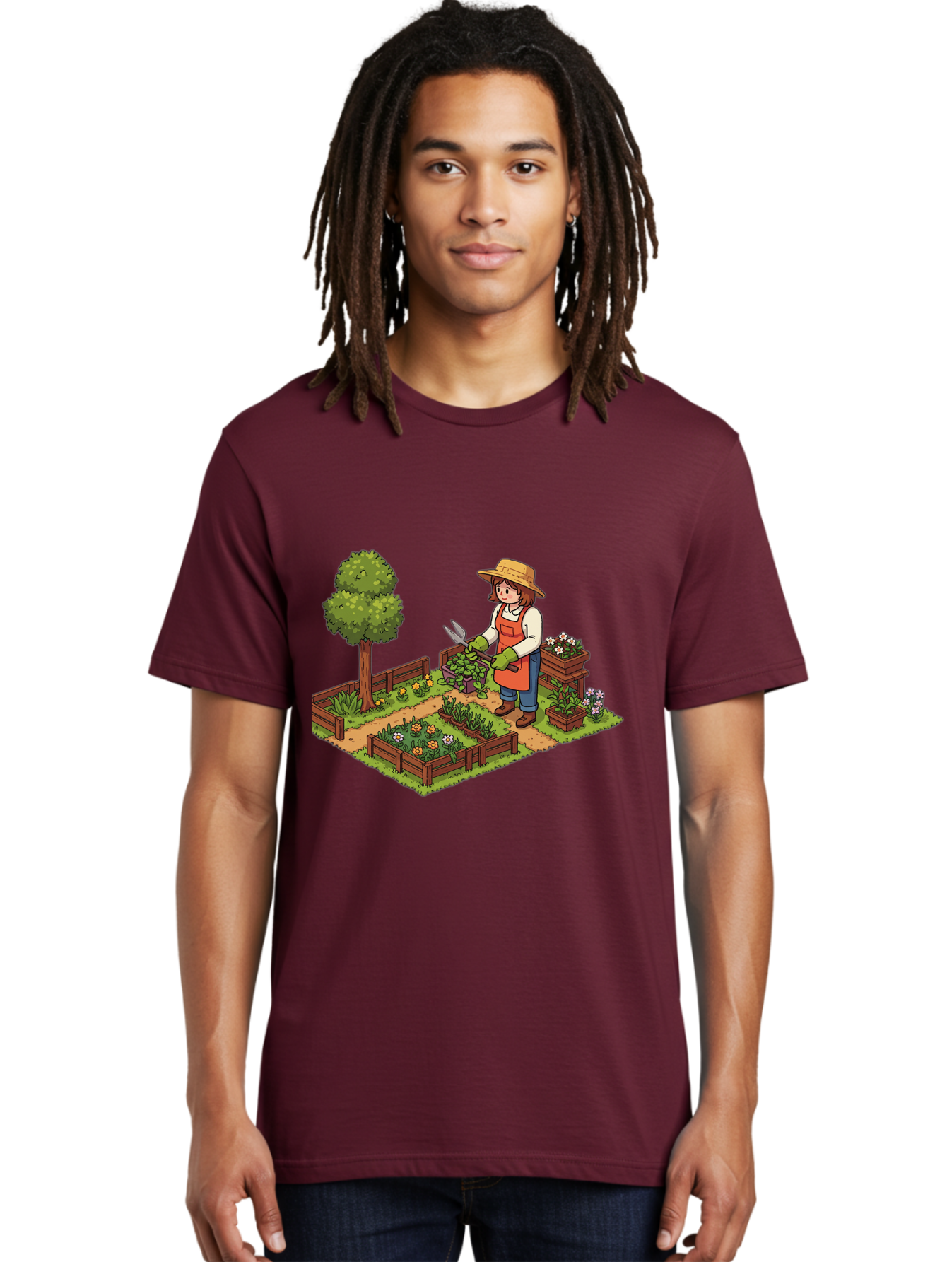 Gardener Men'S Graphic Tee, 100% Cotton, Comfortable Casual Summer Wear, Machine Washable, Gardening, Flower Gardening, Gardening Tools, Gardening Apron, Gardening Hat, Gardening Gloves, Potted Plants, Gardening Scenery, Serene Garden, Baa720