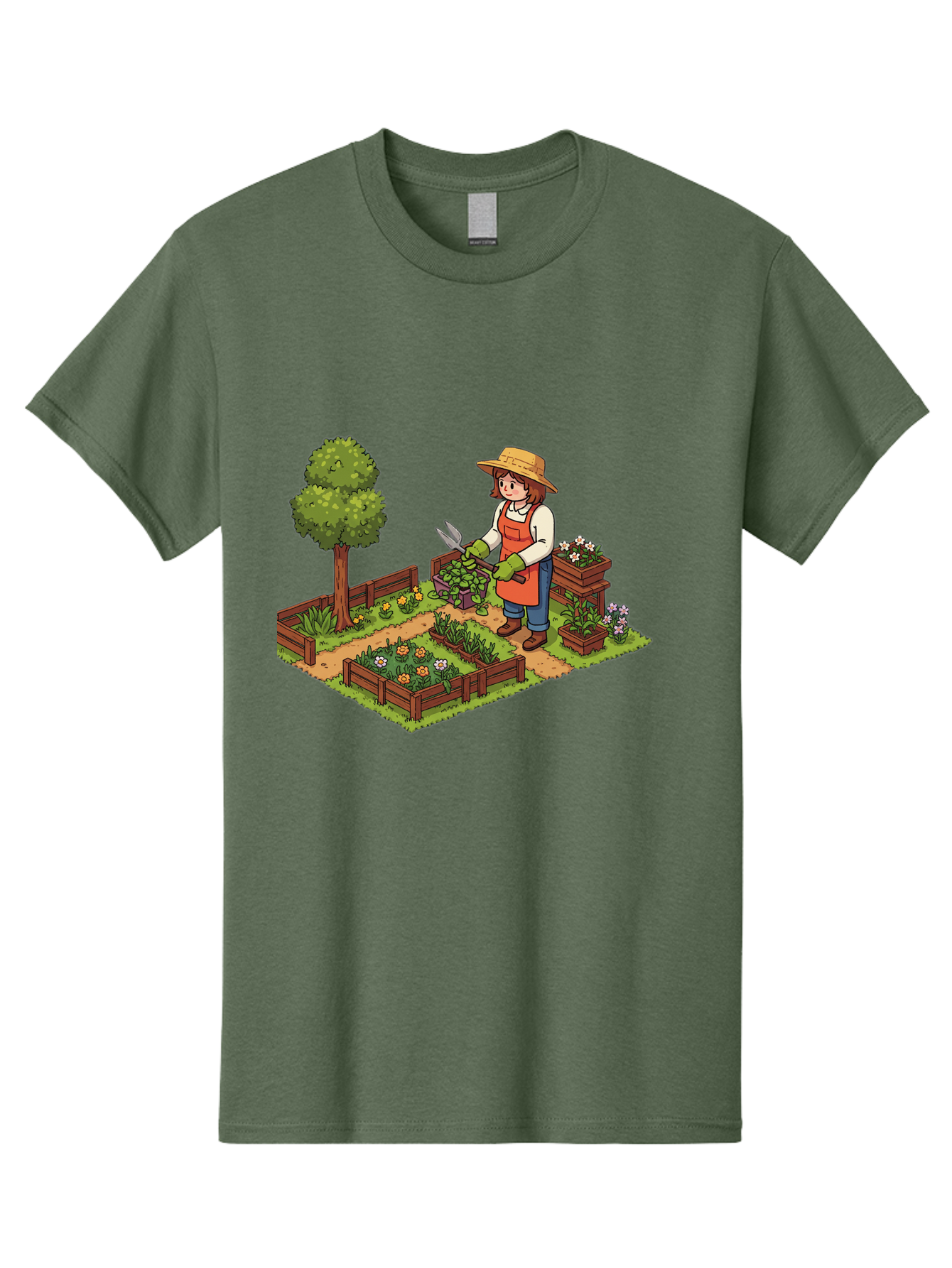 Gardener Men'S Graphic Tee, 100% Cotton, Comfortable Casual Summer Wear, Machine Washable, Gardening, Flower Gardening, Gardening Tools, Gardening Apron, Gardening Hat, Gardening Gloves, Potted Plants, Gardening Scenery, Serene Garden, Baa720