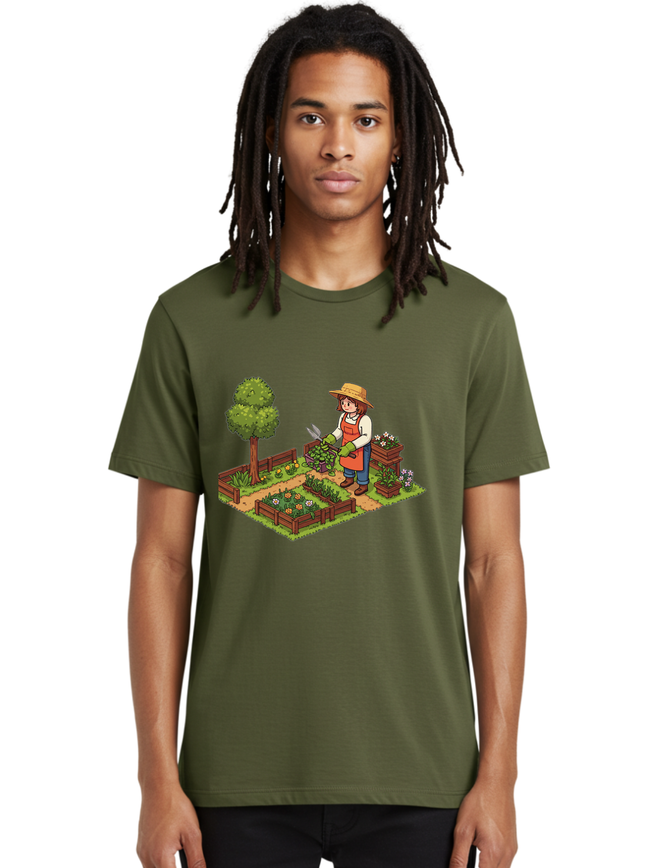 Gardener Men'S Graphic Tee, 100% Cotton, Comfortable Casual Summer Wear, Machine Washable, Gardening, Flower Gardening, Gardening Tools, Gardening Apron, Gardening Hat, Gardening Gloves, Potted Plants, Gardening Scenery, Serene Garden, Baa720