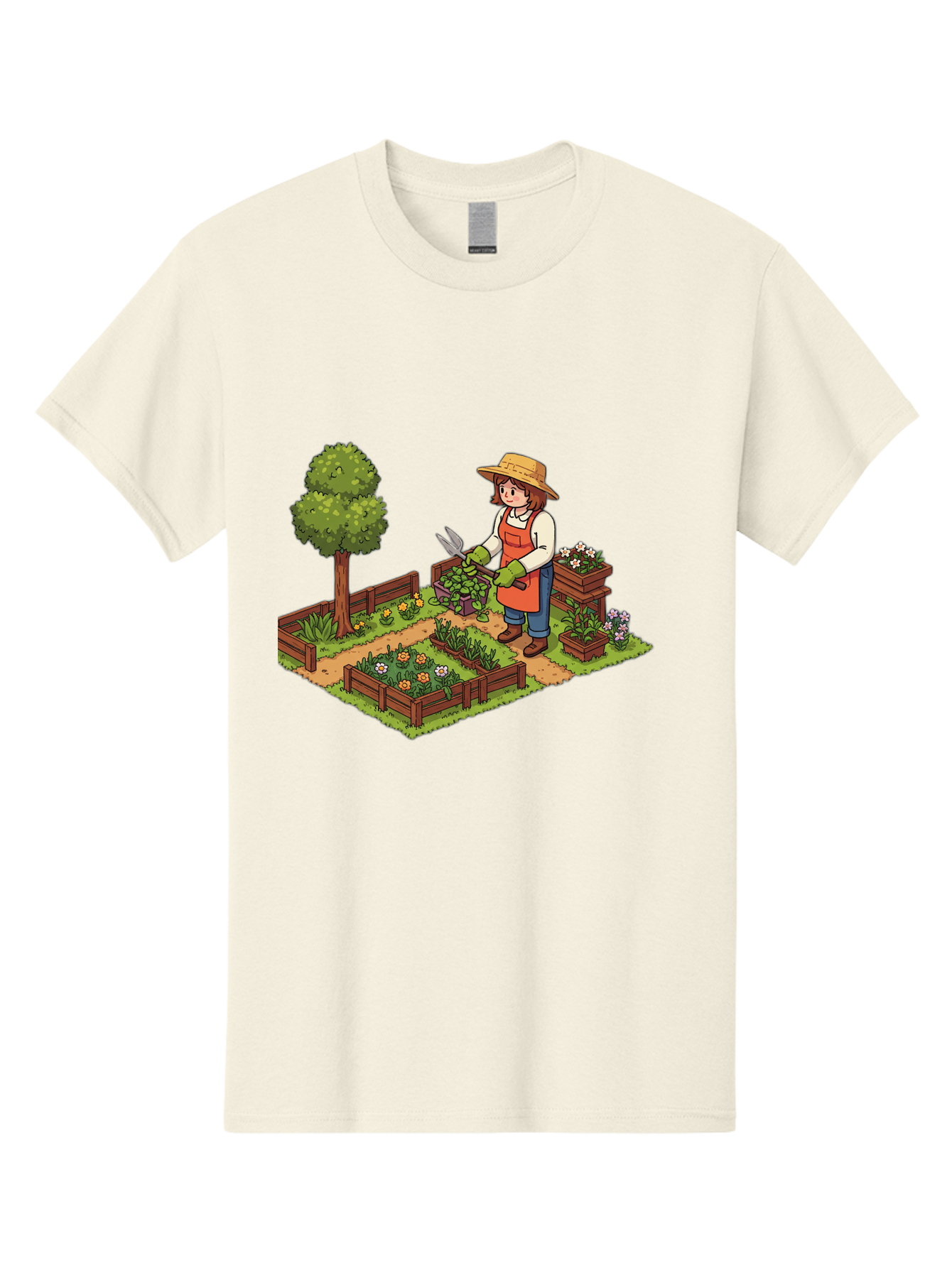 Gardener Men'S Graphic Tee, 100% Cotton, Comfortable Casual Summer Wear, Machine Washable, Gardening, Flower Gardening, Gardening Tools, Gardening Apron, Gardening Hat, Gardening Gloves, Potted Plants, Gardening Scenery, Serene Garden, Baa720