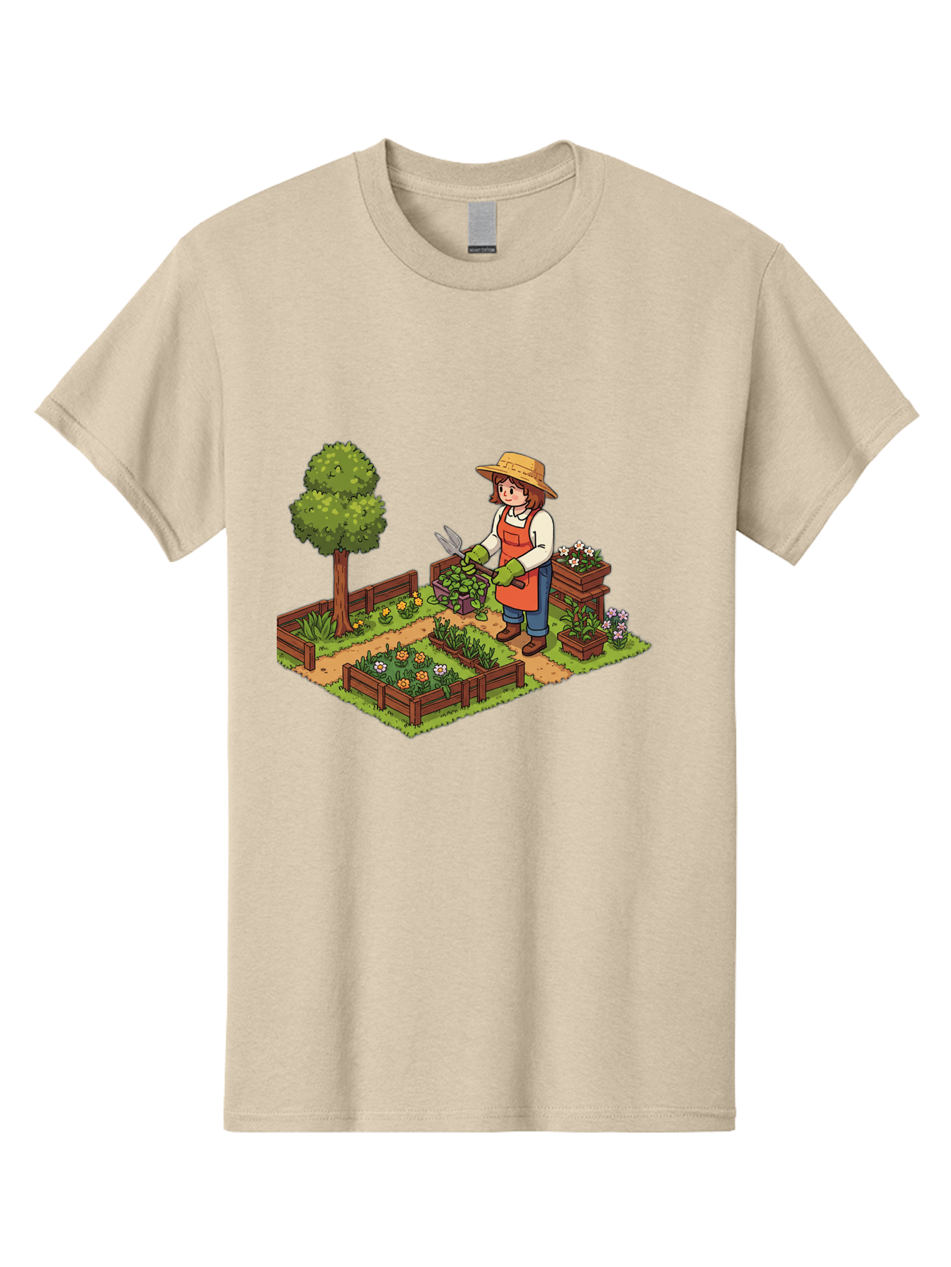 Gardener Men'S Graphic Tee, 100% Cotton, Comfortable Casual Summer Wear, Machine Washable, Gardening, Flower Gardening, Gardening Tools, Gardening Apron, Gardening Hat, Gardening Gloves, Potted Plants, Gardening Scenery, Serene Garden, Baa720