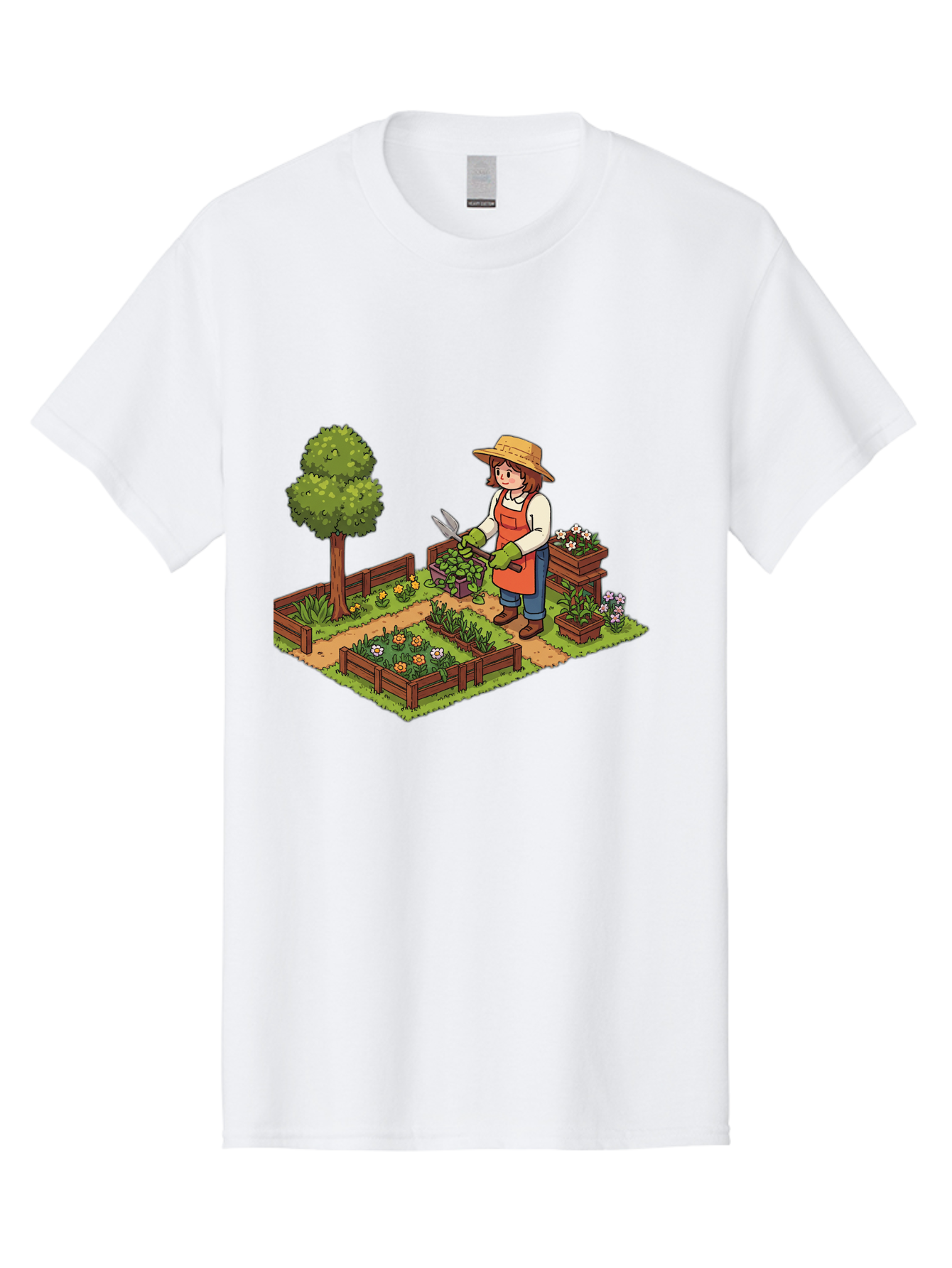 Gardener Men'S Graphic Tee, 100% Cotton, Comfortable Casual Summer Wear, Machine Washable, Gardening, Flower Gardening, Gardening Tools, Gardening Apron, Gardening Hat, Gardening Gloves, Potted Plants, Gardening Scenery, Serene Garden, Baa720