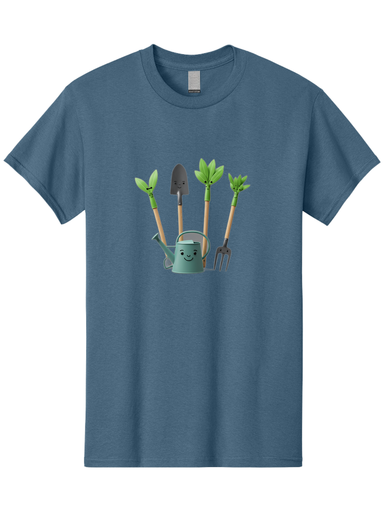 Gardening-Tools-3 Men'S Graphic Tee, 100% Cotton, Comfortable Casual Summer Wear, Machine Washable, Gardening Tools, Watering Can, Garden Shovel, Garden Pitchfork, Bamboo Shoots, Gardening Supplies, Gardening Accessories, Cartoon Gardening Baa723