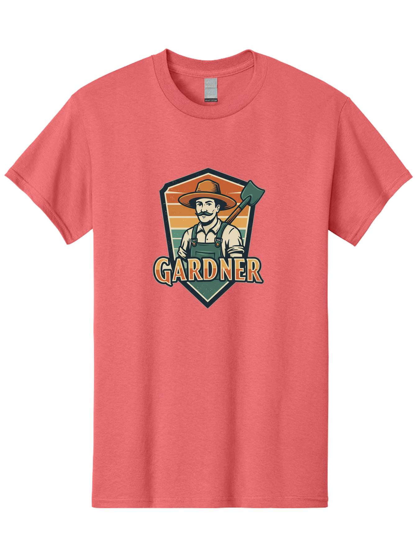 Gardner Men'S Graphic Tee, 100% Cotton, Comfortable Casual Summer Wear, Machine Washable, Gardener With A Hoe, Gardening Logo, Vintage Style, Outdoor Work, Rustic Charm, Gardening Tools, Agriculture, Gardening Profession Baa731