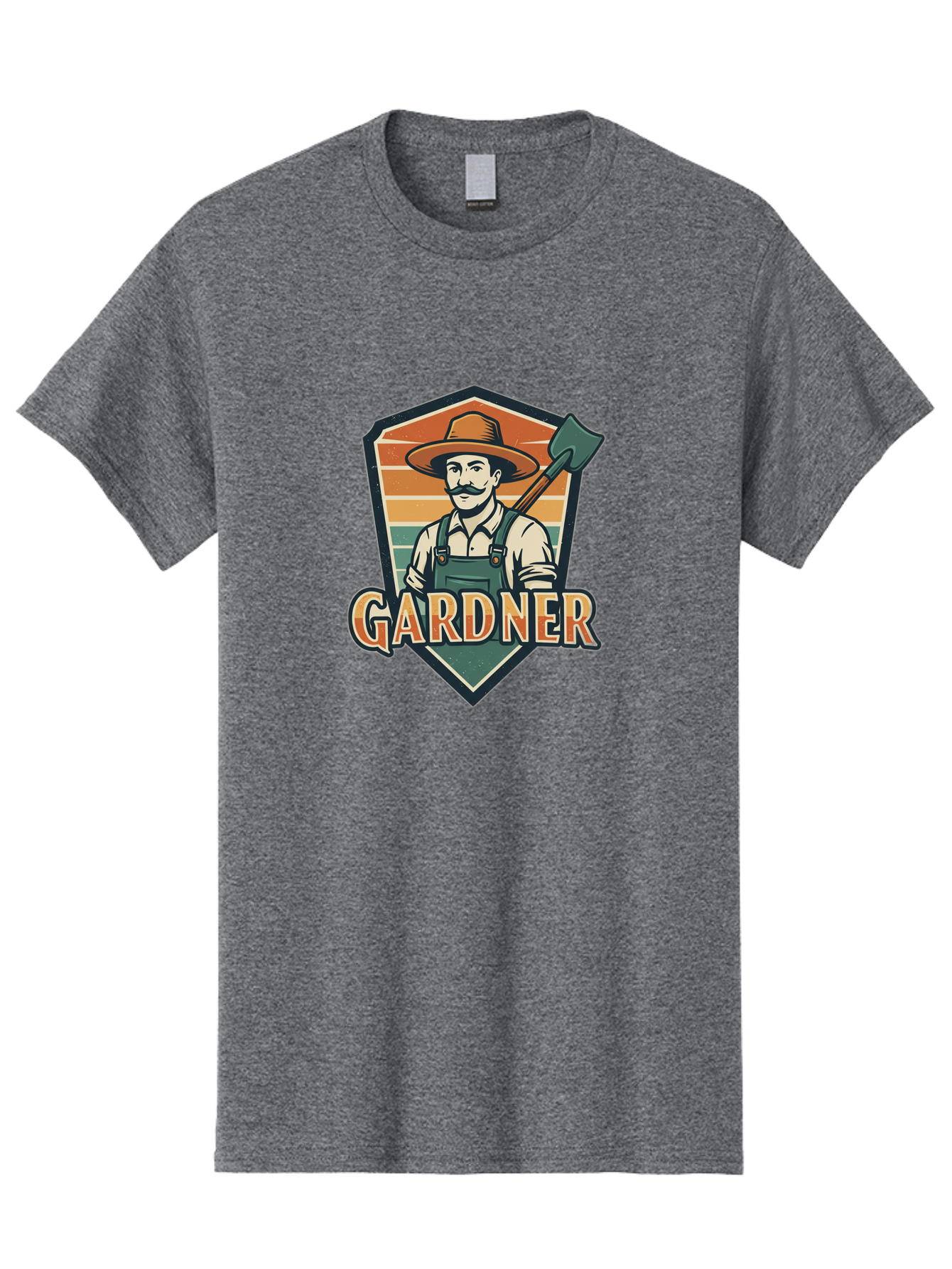 Gardner Men'S Graphic Tee, 100% Cotton, Comfortable Casual Summer Wear, Machine Washable, Gardener With A Hoe, Gardening Logo, Vintage Style, Outdoor Work, Rustic Charm, Gardening Tools, Agriculture, Gardening Profession Baa731