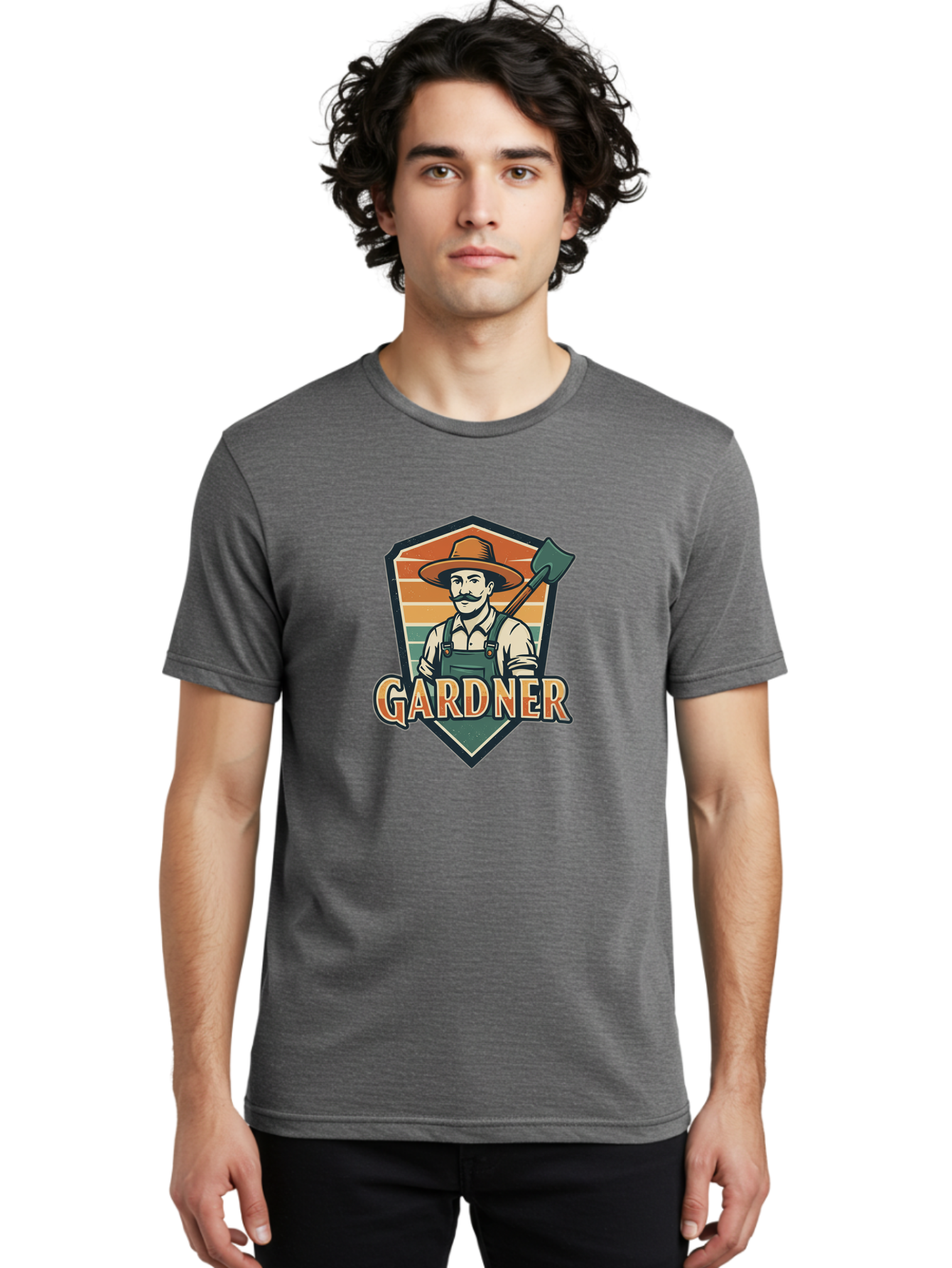 Gardner Men'S Graphic Tee, 100% Cotton, Comfortable Casual Summer Wear, Machine Washable, Gardener With A Hoe, Gardening Logo, Vintage Style, Outdoor Work, Rustic Charm, Gardening Tools, Agriculture, Gardening Profession Baa731