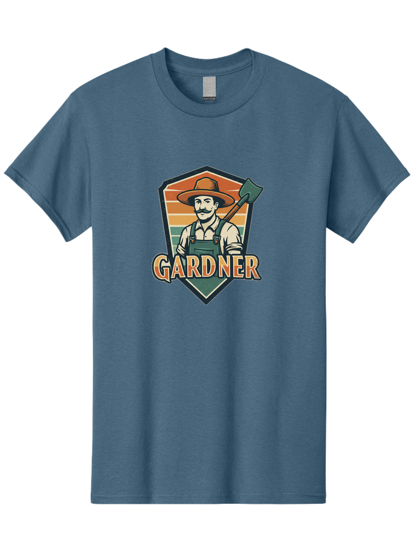 Gardner Men'S Graphic Tee, 100% Cotton, Comfortable Casual Summer Wear, Machine Washable, Gardener With A Hoe, Gardening Logo, Vintage Style, Outdoor Work, Rustic Charm, Gardening Tools, Agriculture, Gardening Profession Baa731
