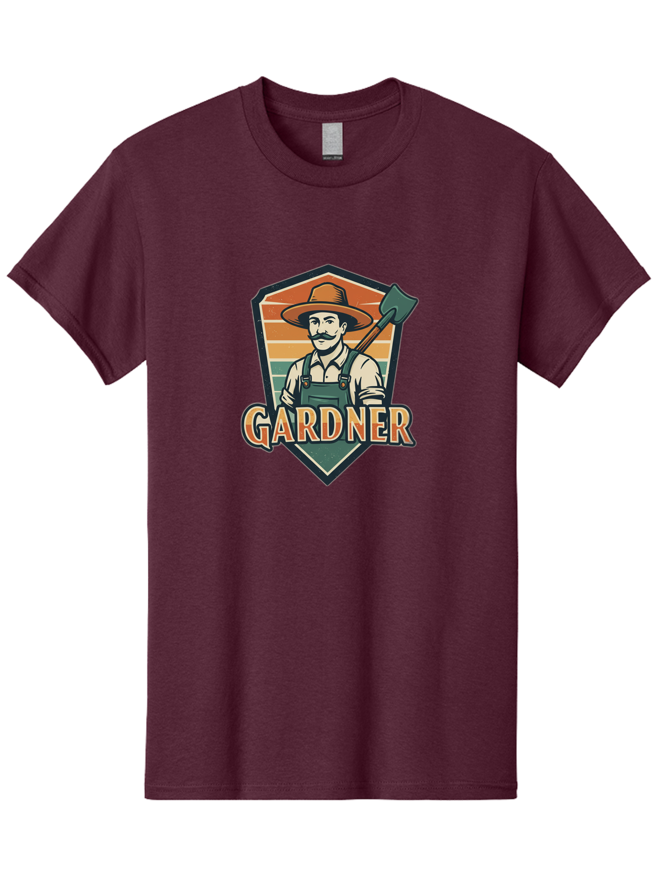 Gardner Men'S Graphic Tee, 100% Cotton, Comfortable Casual Summer Wear, Machine Washable, Gardener With A Hoe, Gardening Logo, Vintage Style, Outdoor Work, Rustic Charm, Gardening Tools, Agriculture, Gardening Profession Baa731