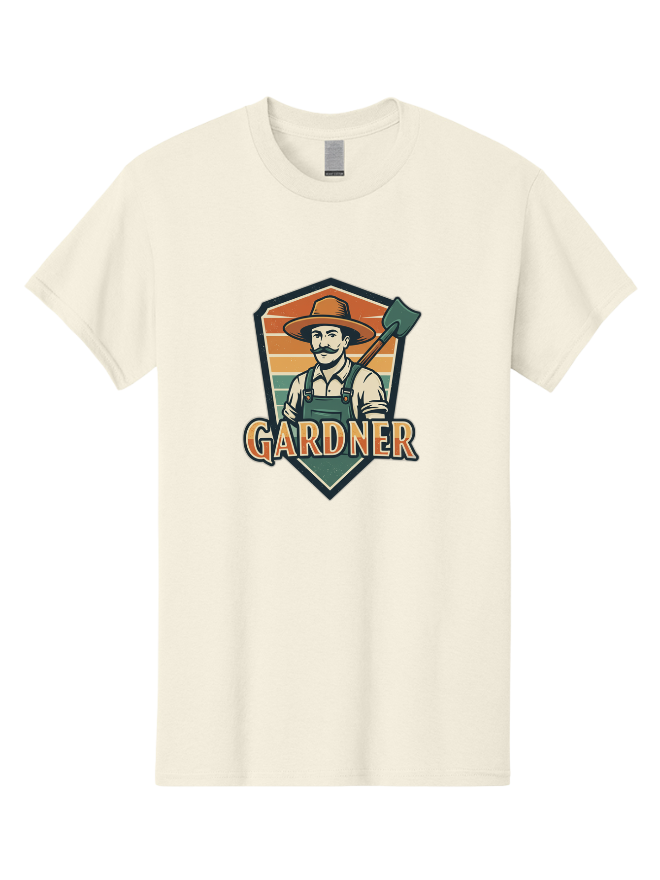 Gardner Men'S Graphic Tee, 100% Cotton, Comfortable Casual Summer Wear, Machine Washable, Gardener With A Hoe, Gardening Logo, Vintage Style, Outdoor Work, Rustic Charm, Gardening Tools, Agriculture, Gardening Profession Baa731