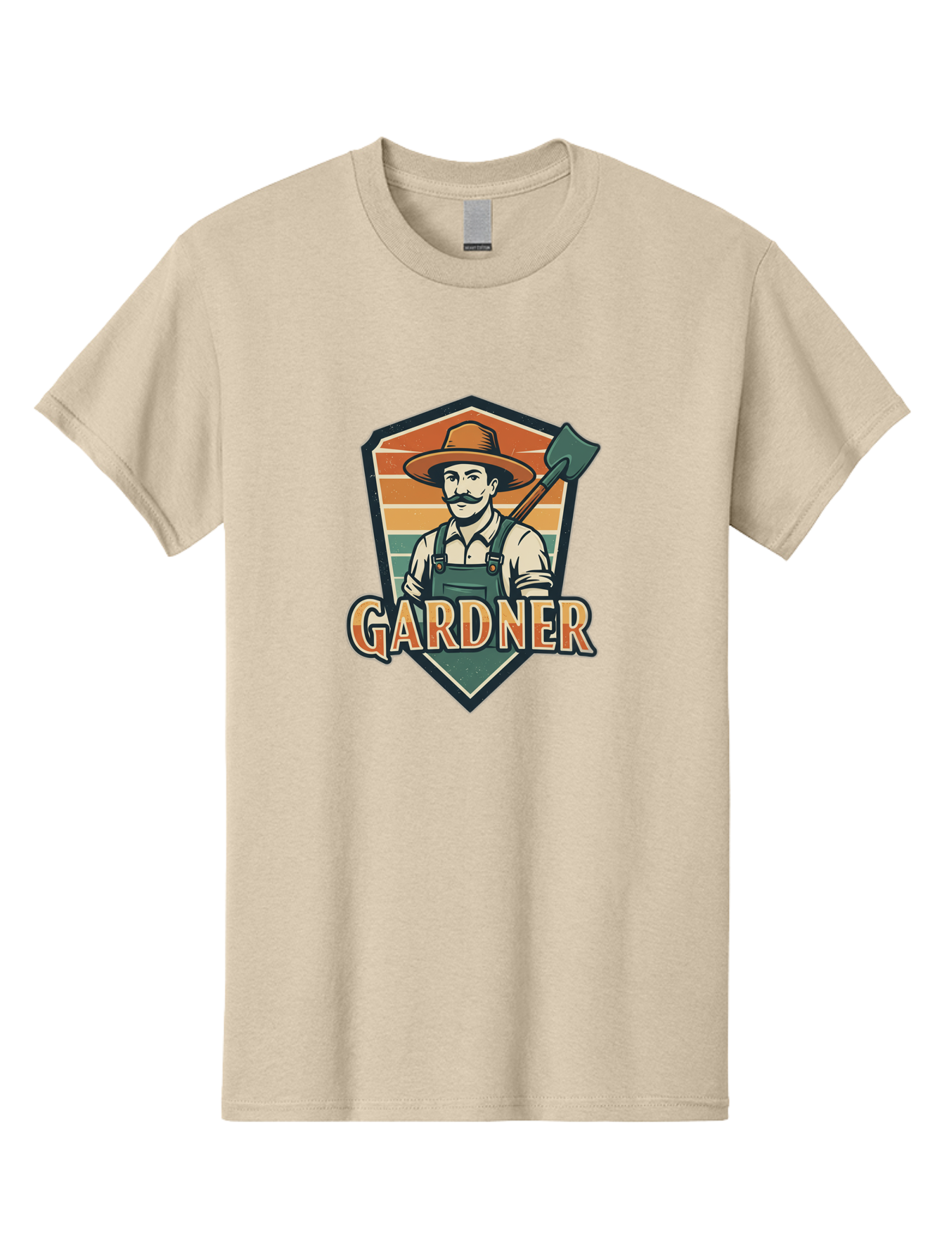 Gardner Men'S Graphic Tee, 100% Cotton, Comfortable Casual Summer Wear, Machine Washable, Gardener With A Hoe, Gardening Logo, Vintage Style, Outdoor Work, Rustic Charm, Gardening Tools, Agriculture, Gardening Profession Baa731