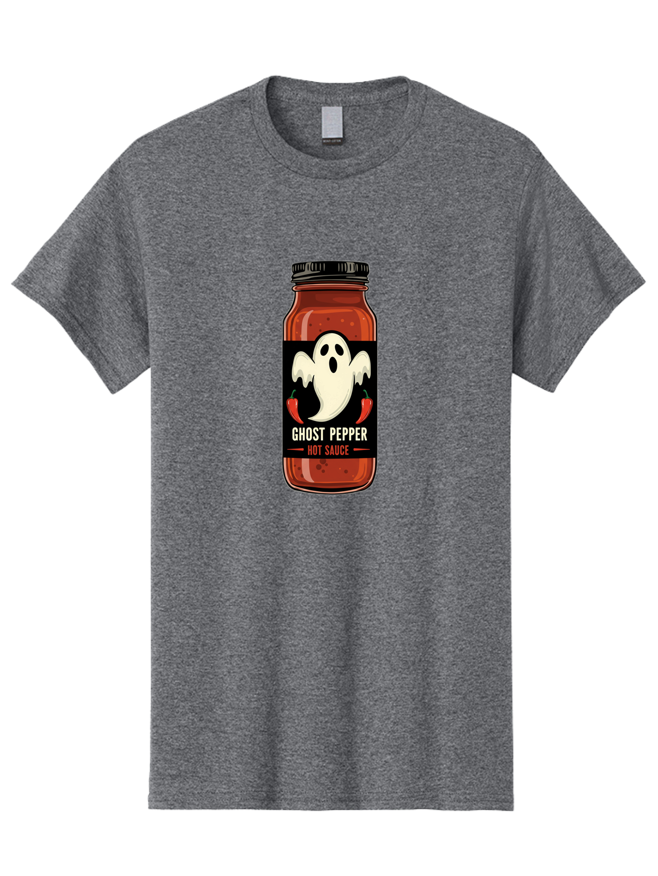 Ghost-Pepper Men'S Graphic Tee, 100% Cotton, Comfortable Casual Summer Wear, Machine Washable, Hot Sauce, Ghost Pepper, Spicy Condiment, Chili Peppers, Flavorful Seasoning, Culinary Delight, Spicy Food, Savory Taste Baa735