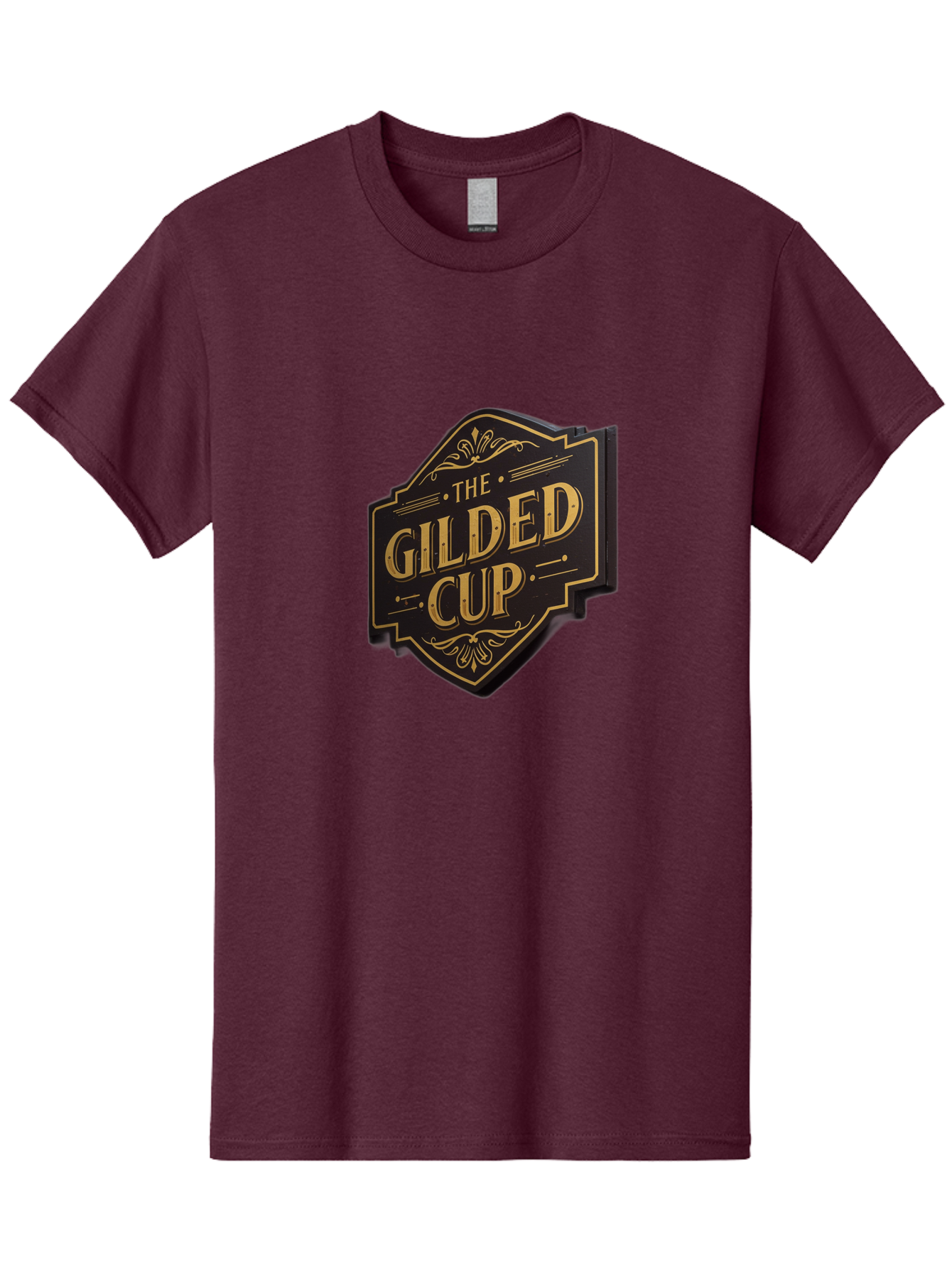 Gilded-Cup Men'S Graphic Tee, 100% Cotton, Comfortable Casual Summer Wear, Machine Washable, The Gilded Cup, Luxury Branding, Elegant Font, Gold And Black Logo, Vintage Style, Ornate Design, Sophistication, Premium Feel Baa736