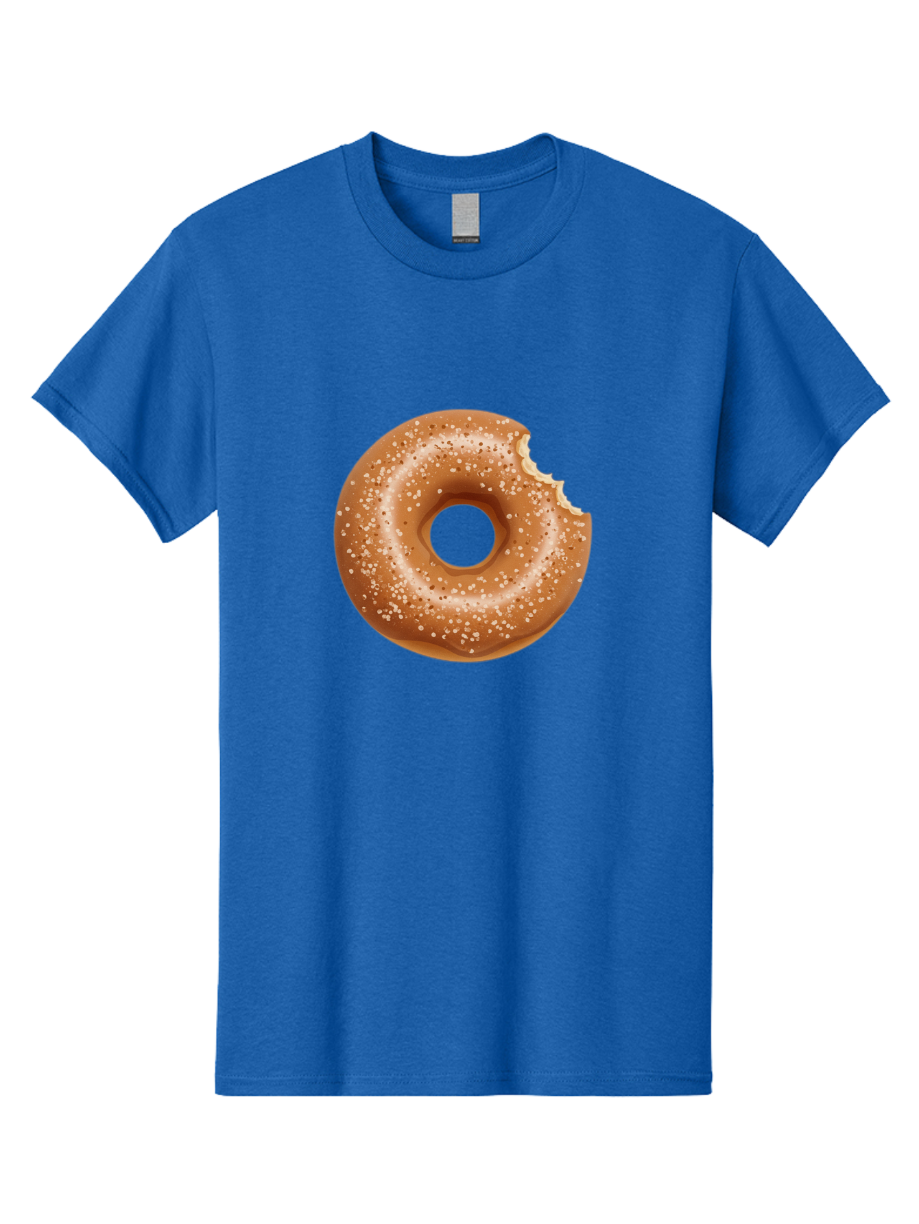 Glazed-Donut Men'S Graphic Tee, 100% Cotton, Comfortable Casual Summer Wear, Machine Washable, Glazed Donut, Bitten Donut, Sweet Treats, Tasty Desserts, Sugar-Coated, Donut With Bite Taken, Indulgent Snack, Baked Goods Baa737