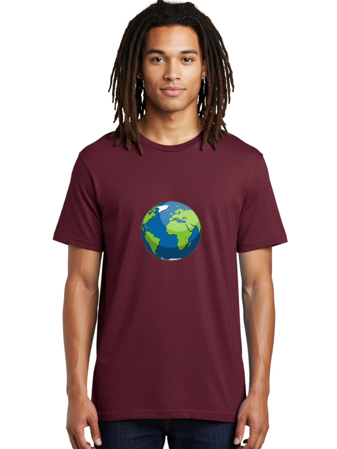 Globe-1 Men'S Graphic Tee, 100% Cotton, Comfortable Casual Summer Wear, Machine Washable, Illustrated Globe, World Map, Global Illustration, 3D Globe, Earth From Space, Cartography, Geography, International, Global Unity, Planet Earth Baa738