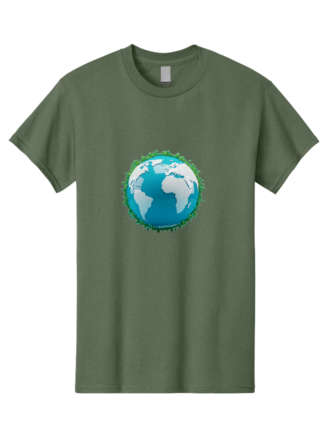 Globe-11 Men'S Graphic Tee, 100% Cotton, Comfortable Casual Summer Wear, Machine Washable, Globe Surrounded By Virus, Global Pandemic, Coronavirus Outbreak, Health Crisis, Worldwide Spread, Blue Earth, White Continents, Viral Infection, Baa740