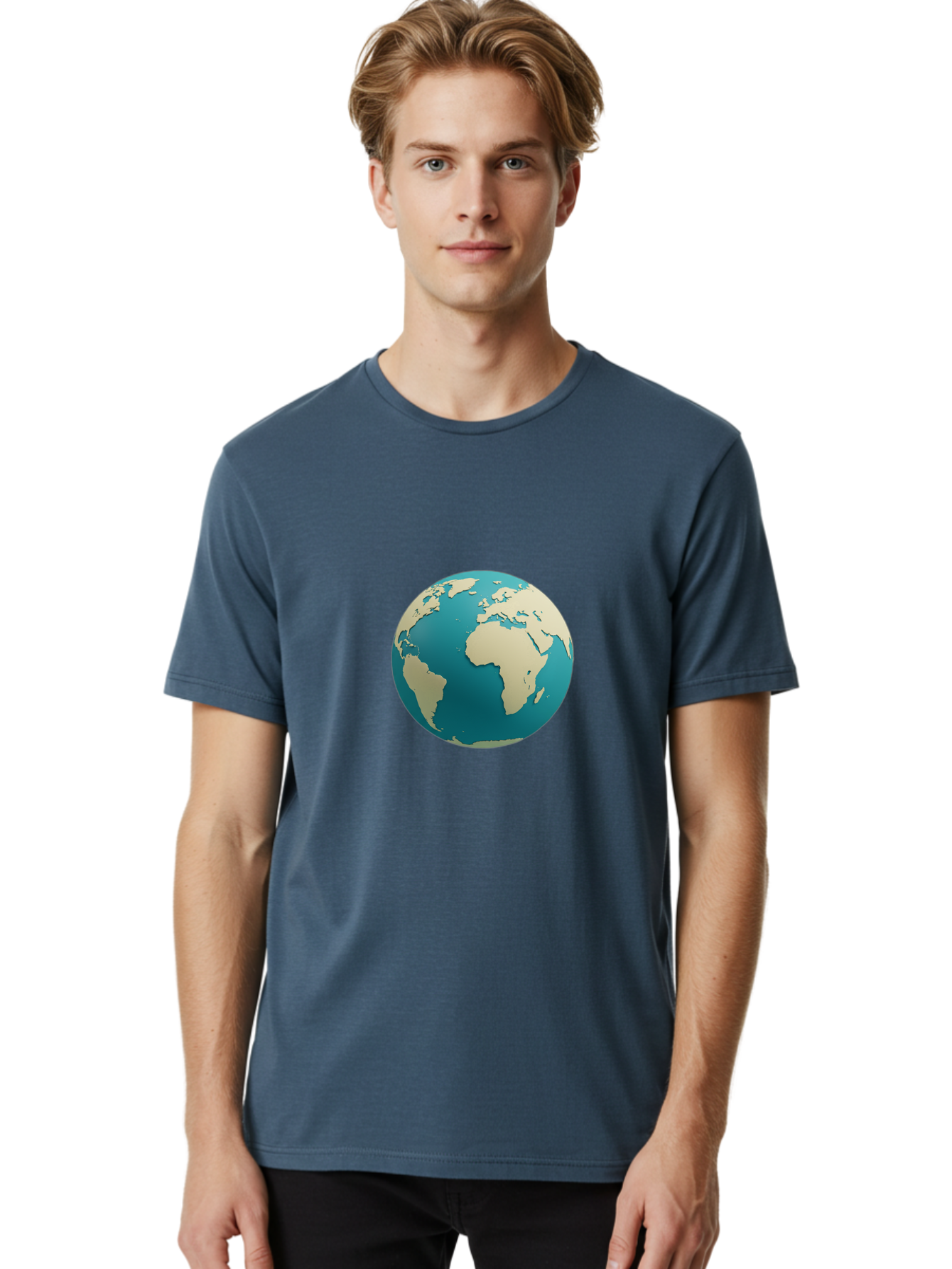 Globe-2 Men'S Graphic Tee, 100% Cotton, Comfortable Casual Summer Wear, Machine Washable, Globe, World Map, Earth, Global Perspective, International, 3D Illustration, Africa, South America, Digital Graphics, Global Unity, Worldview, Baa742