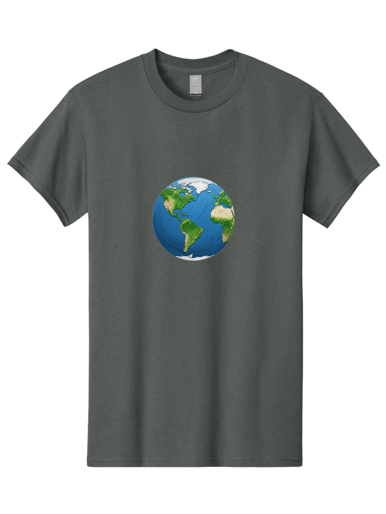 Globe-3 Men'S Graphic Tee, 100% Cotton, Comfortable Casual Summer Wear, Machine Washable, Globe Showing Americas And Africa, Planet Earth, 3D Rendering, Blue Oceans, Green Continents, Natural Resources, Global Unity, Earth From Space Baa743