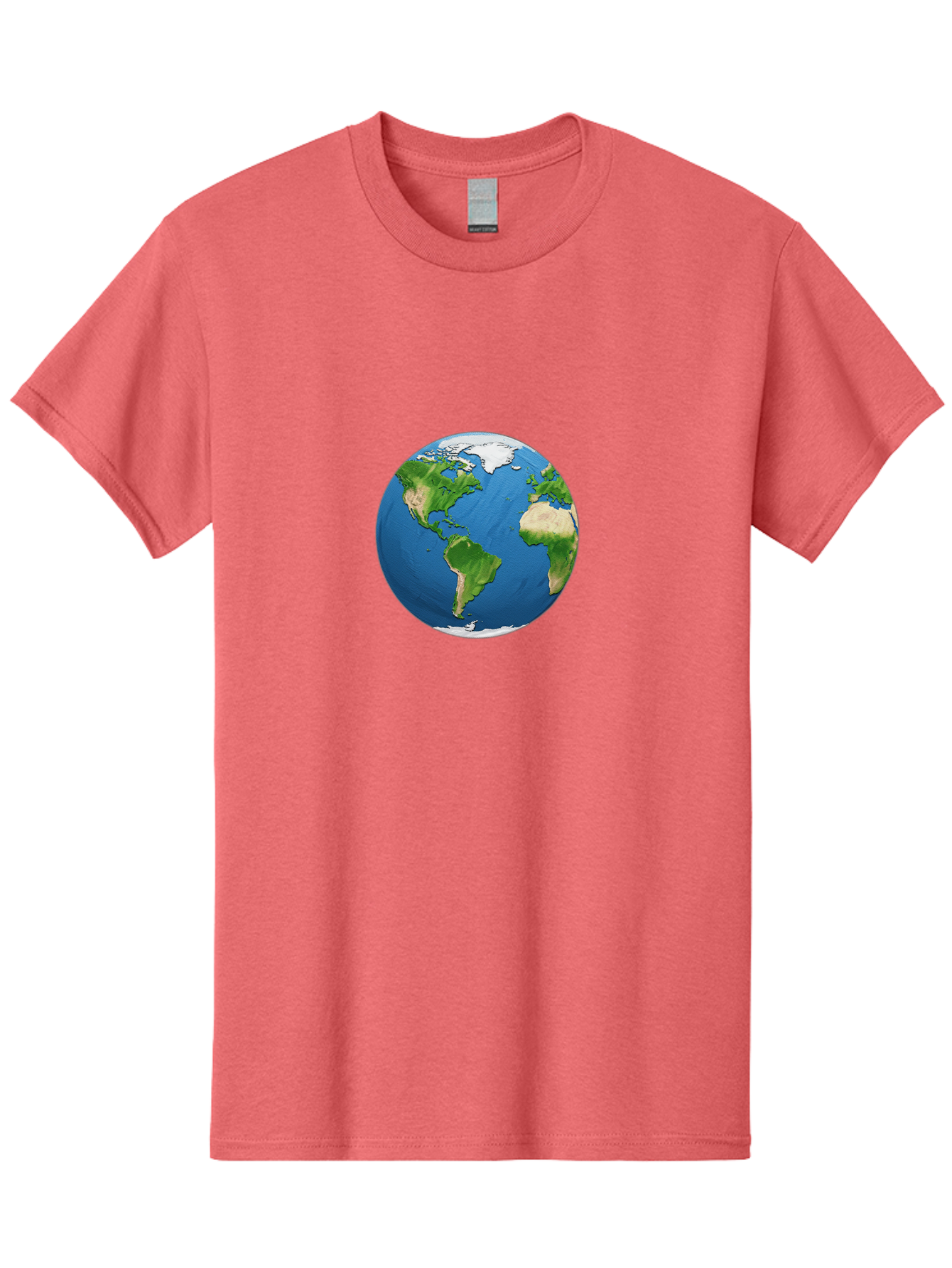 Globe-3 Men'S Graphic Tee, 100% Cotton, Comfortable Casual Summer Wear, Machine Washable, Globe Showing Americas And Africa, Planet Earth, 3D Rendering, Blue Oceans, Green Continents, Natural Resources, Global Unity, Earth From Space Baa743